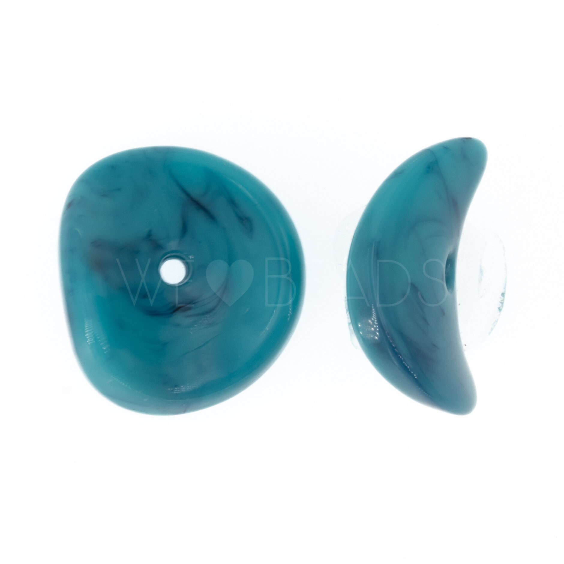 22mm Backgamon Chip Beads in turquoise