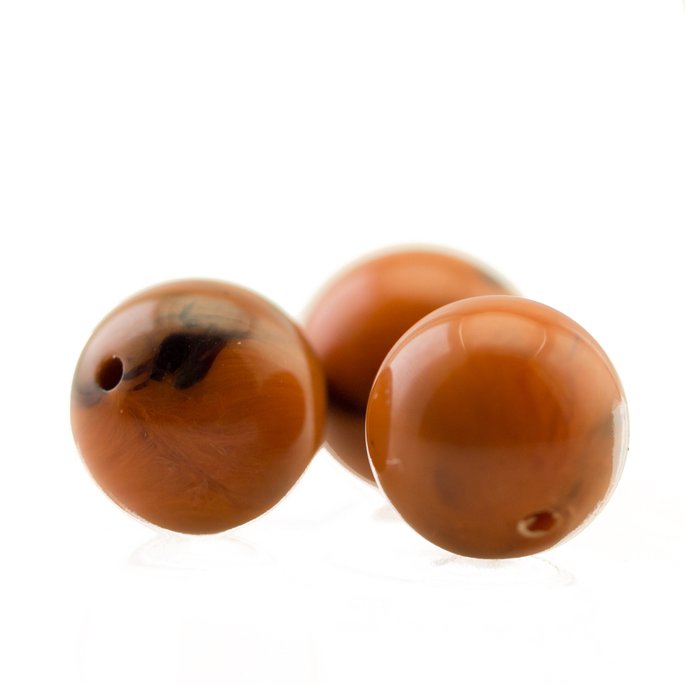 10mm Roundbead in coral Marbled