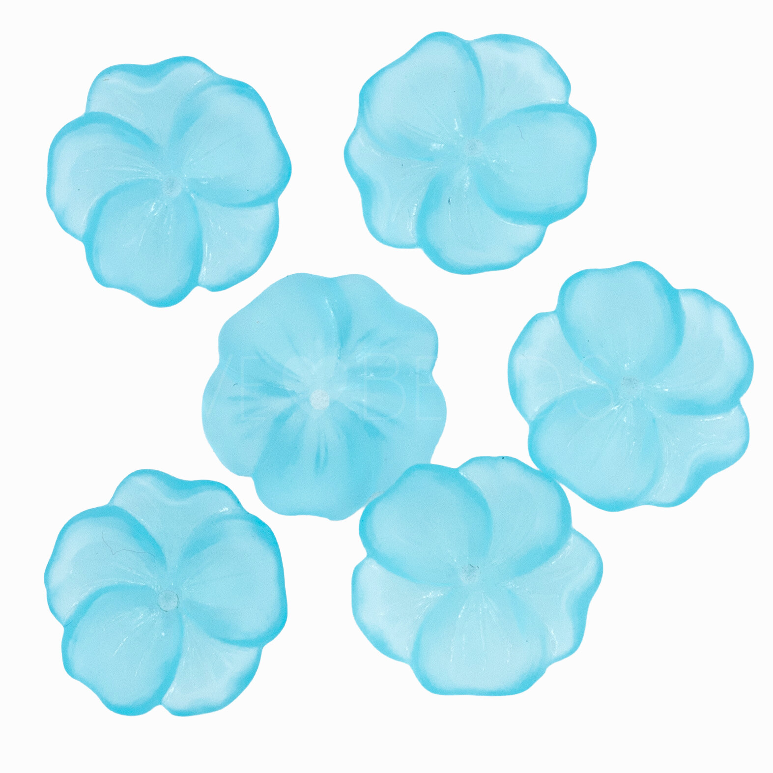 14mm Flower Beads in aqua