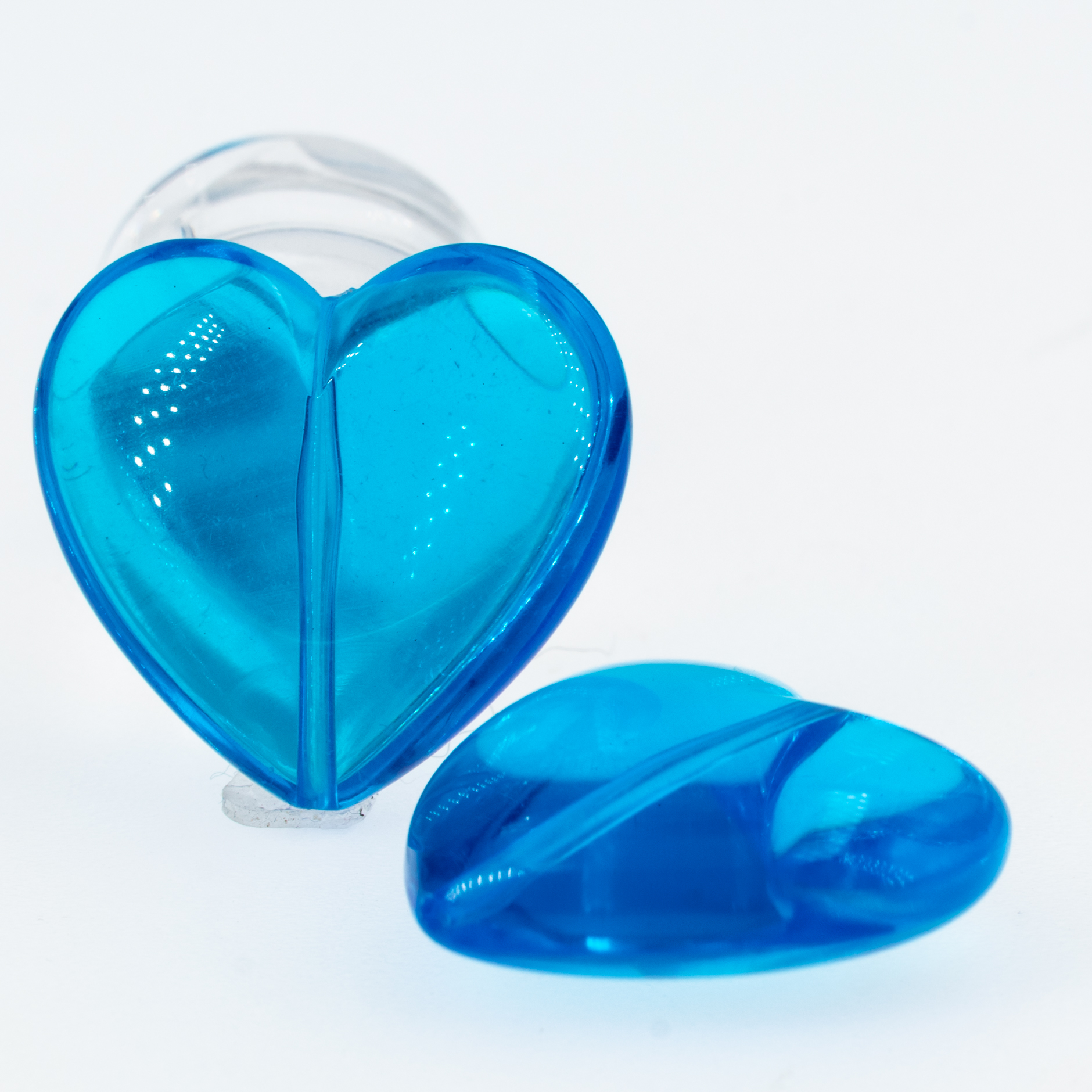 28mm Herz-Perle in nachtblau Transparent