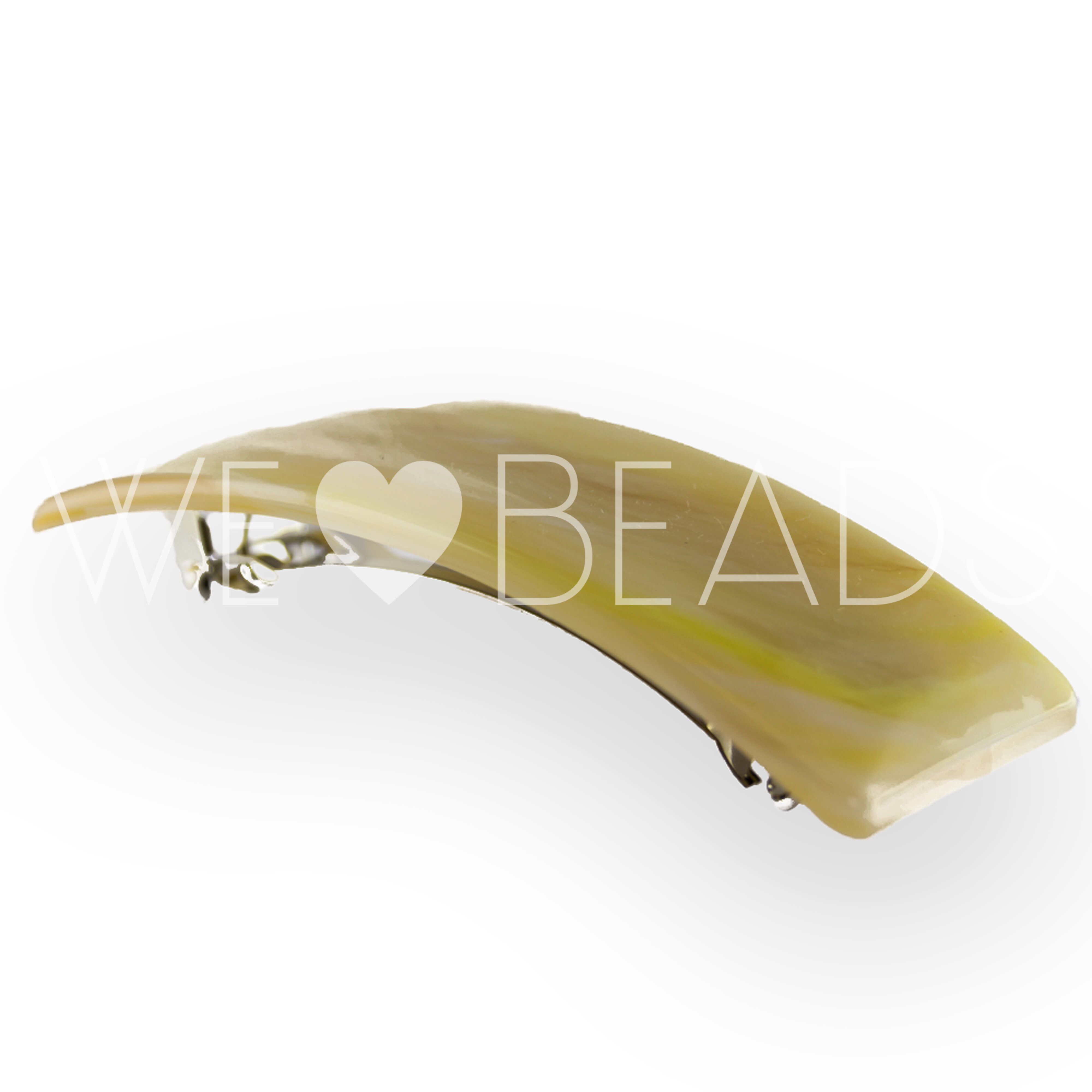 Patentspange Rechteck in elfenbein medium