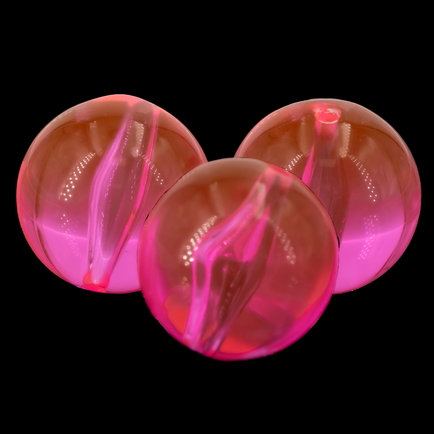 12mm Rundperle in  neon pink  Transparent