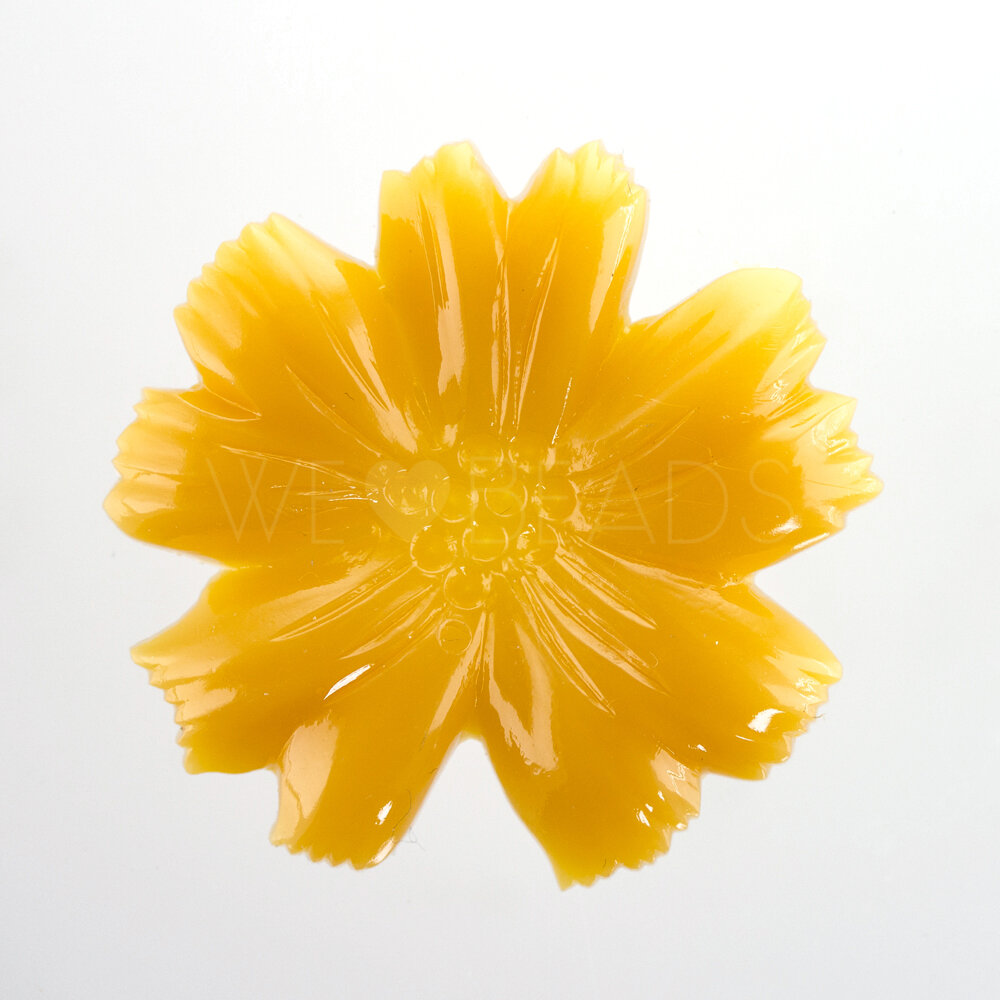 49mm Flower Cabochon in honey yellow
