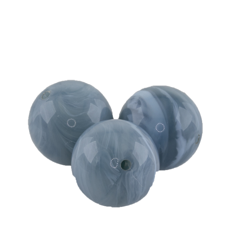 12mm Rundperle in  turmalin blau Marmor