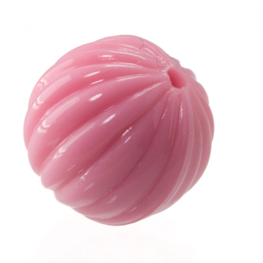 10mm gerillte Rund Perle in rosa