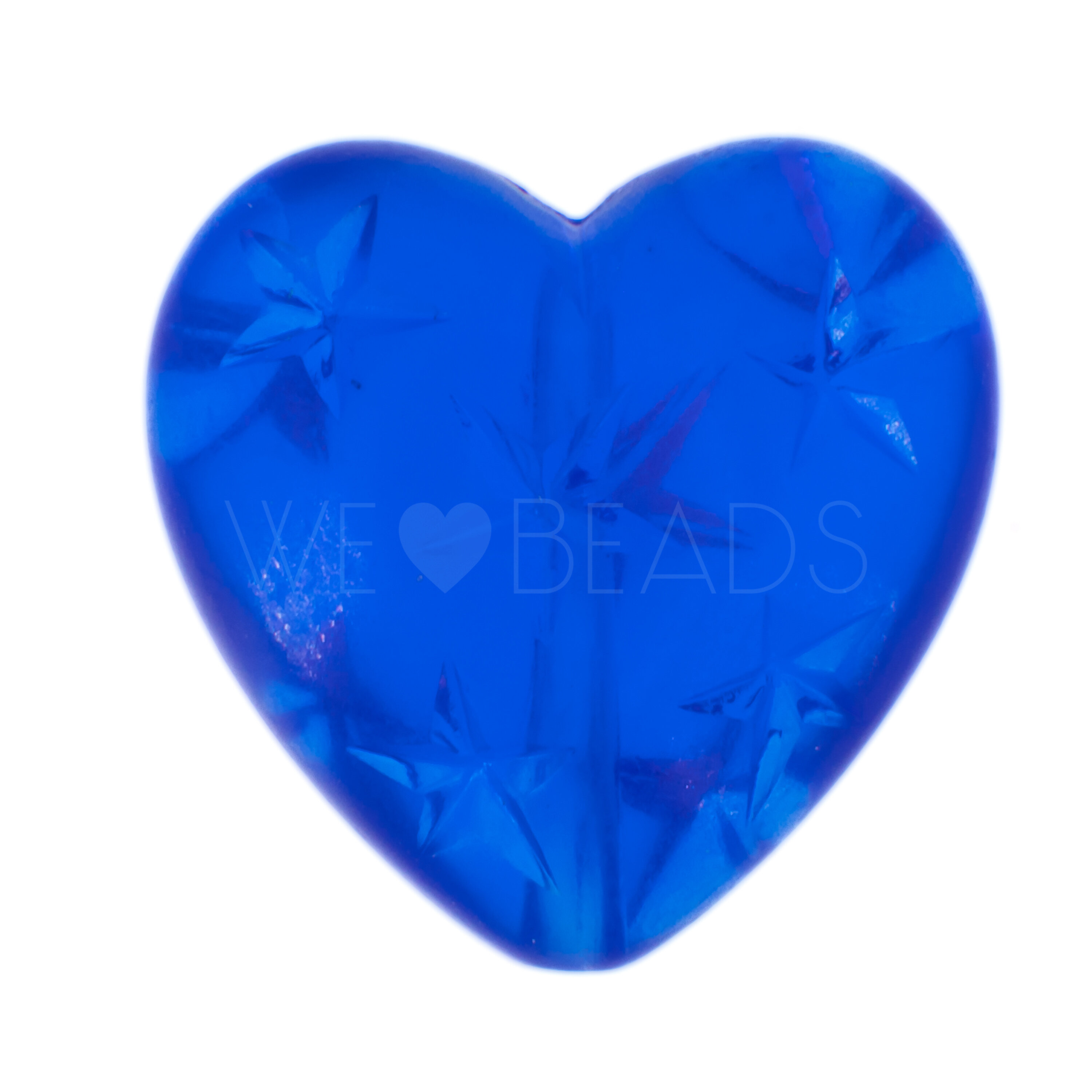14mm Herz-Perle in blau Transparent