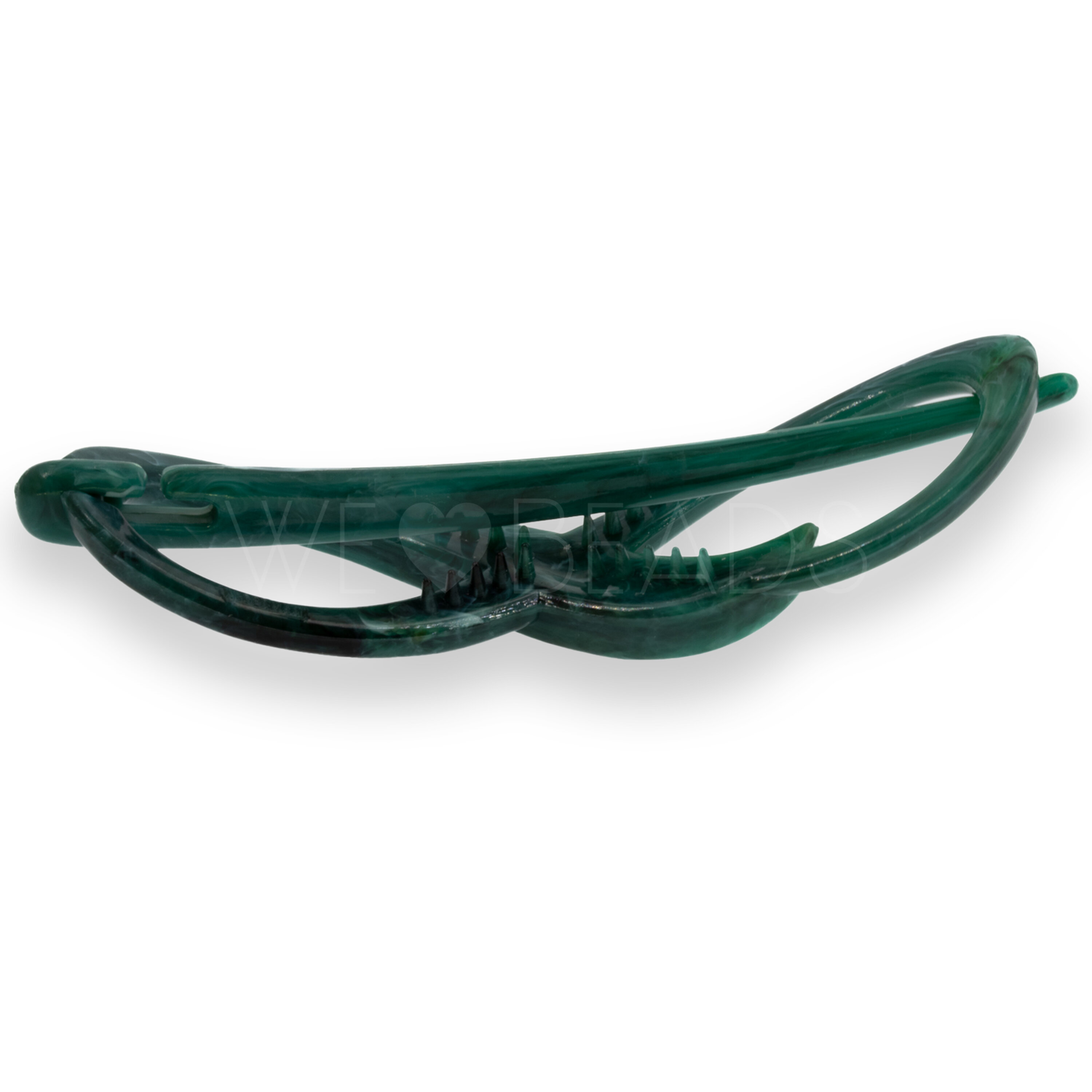 Libellenspange in Waldgrün Marmor, medium