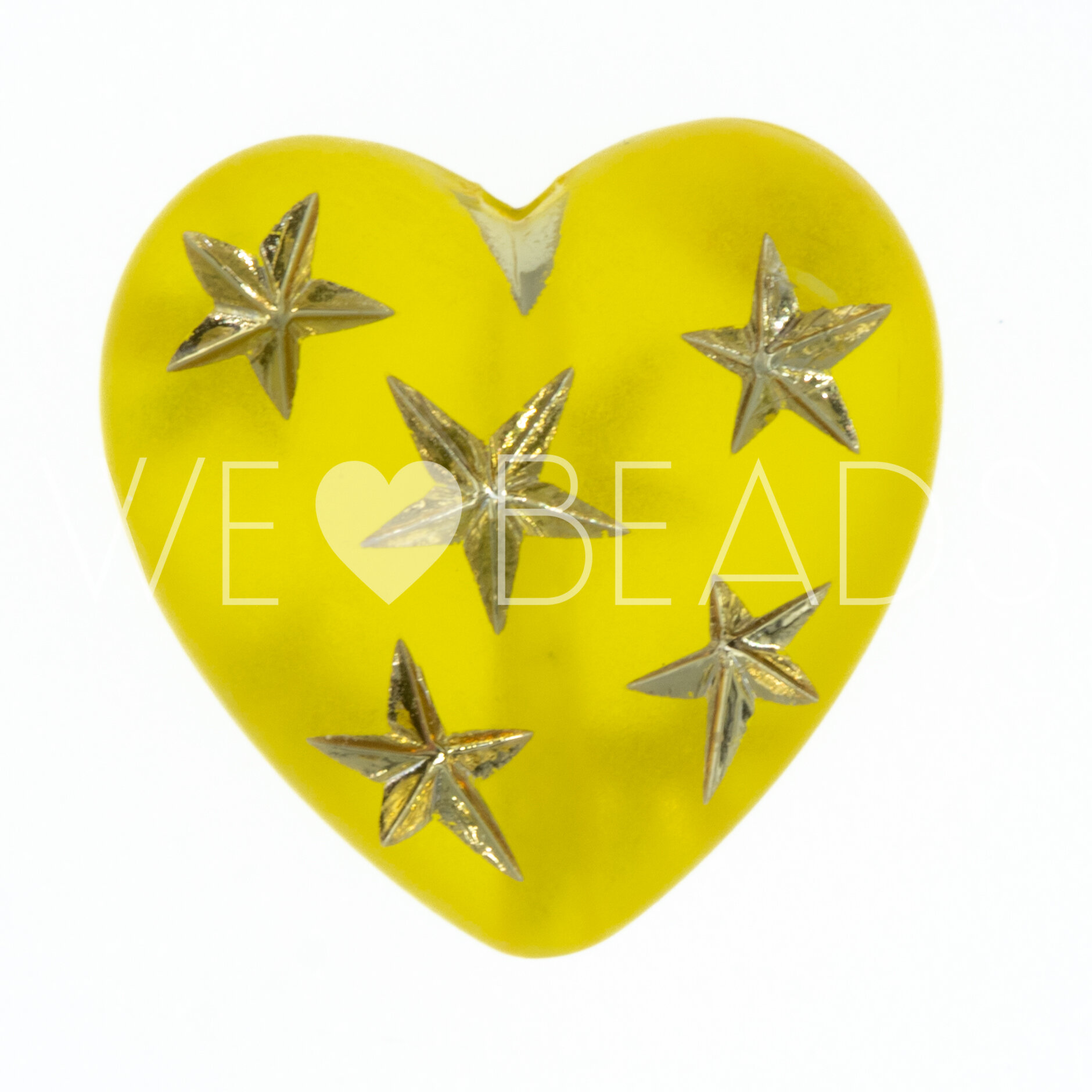 14mm Herz-Perle in gelb Transparent
