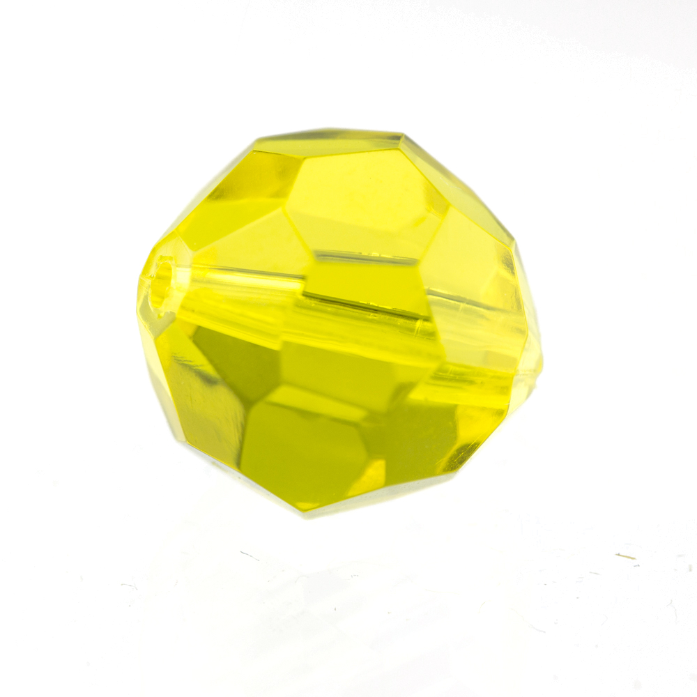 10mm  facettierte Rundperle in  gelb Transparent