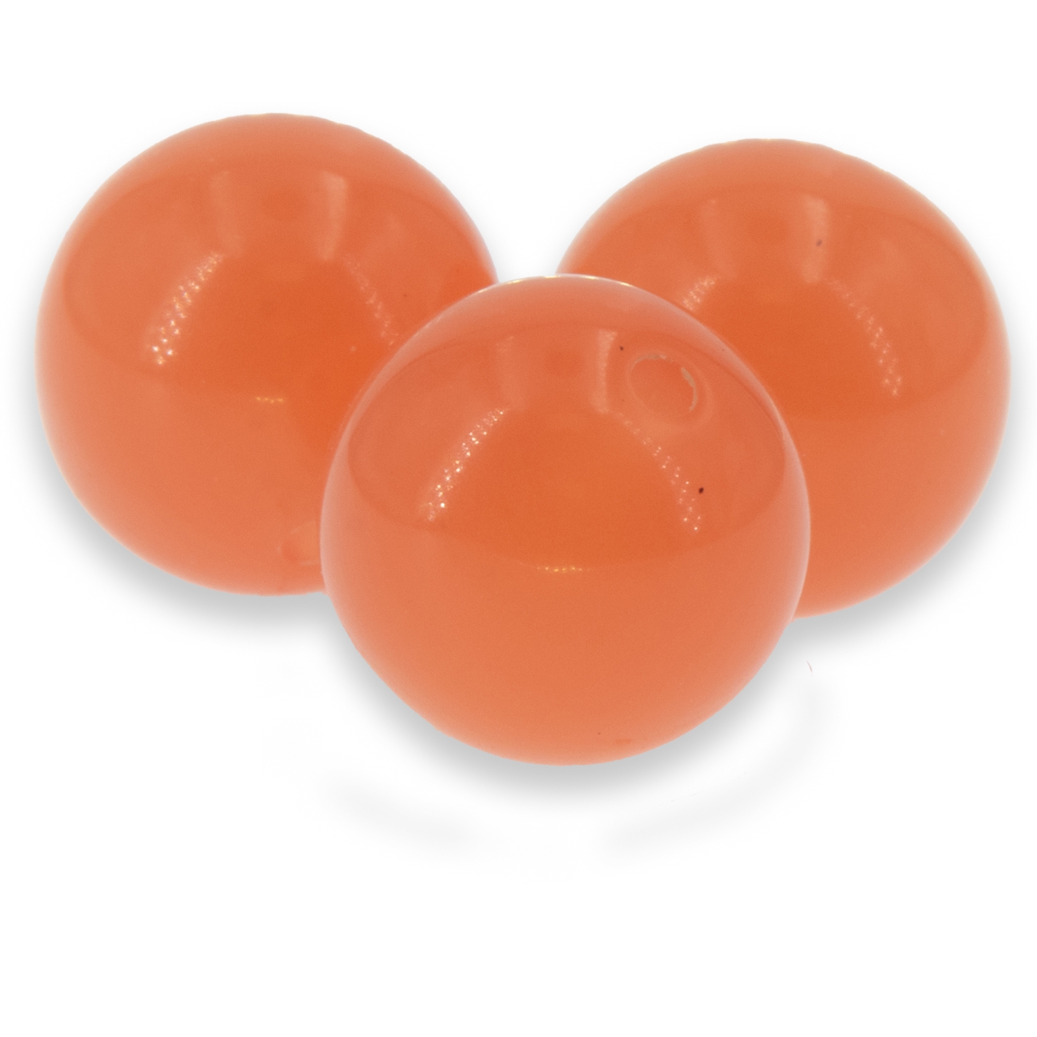10mm Roundbead in corall orange Opaque, Opal
