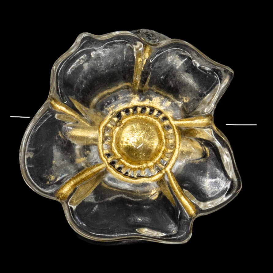 12mm Blume Knopf in Kristall