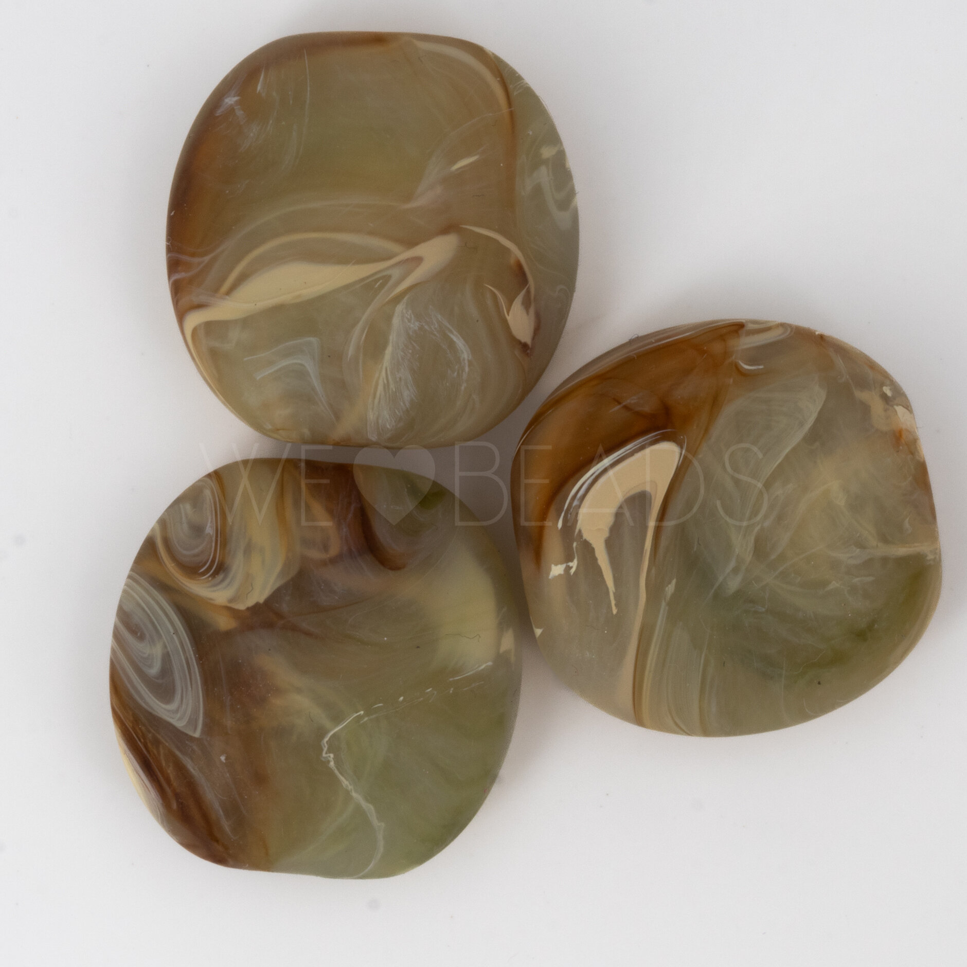 25mm Kissen  Perle in grünbraun