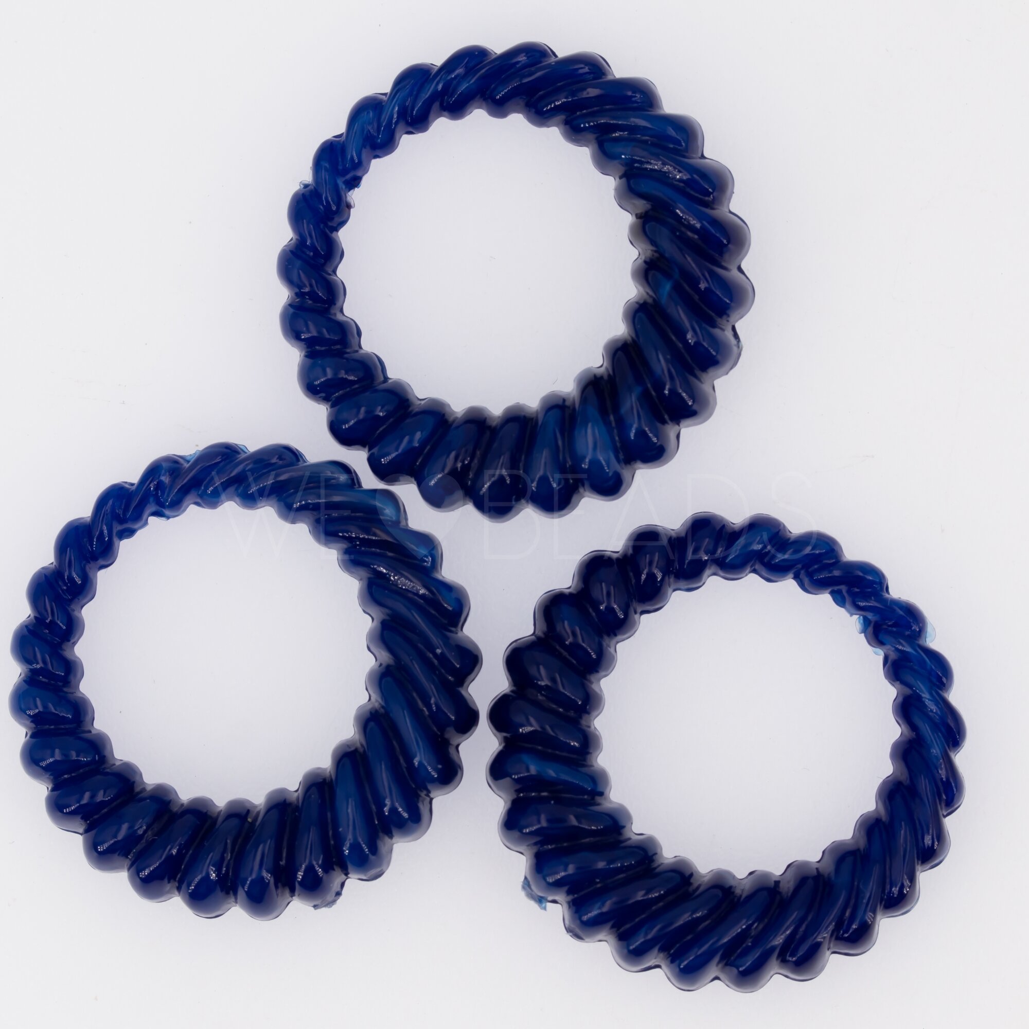 30mm Rund Anhänger in blau marmor