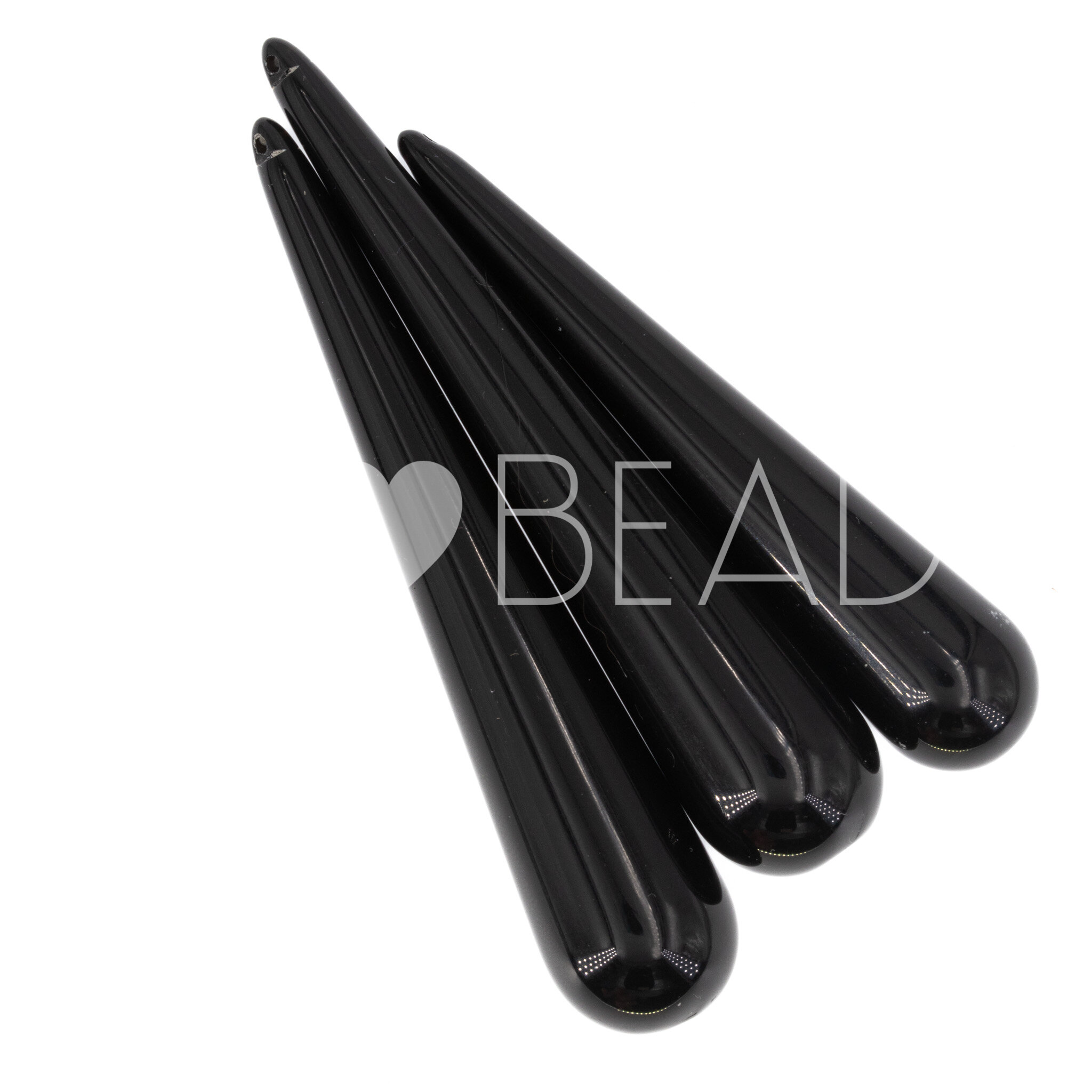 60x12 Perle Tropfen in schwarz