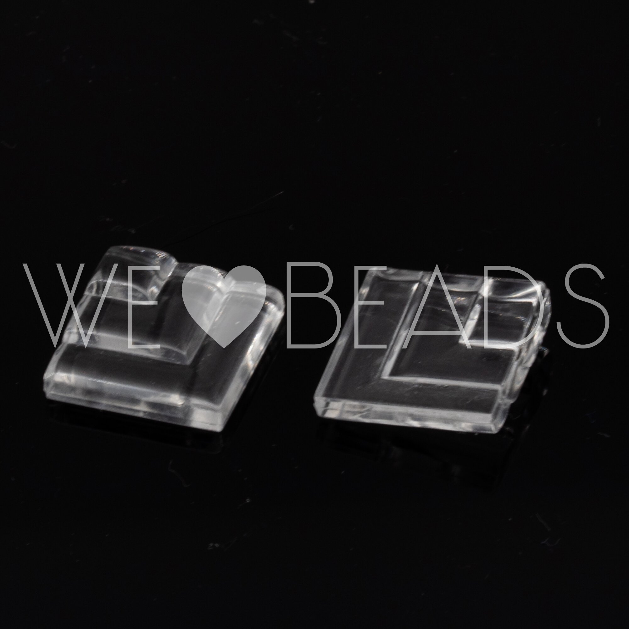 15mm Rechteck  in Kristall Transparent