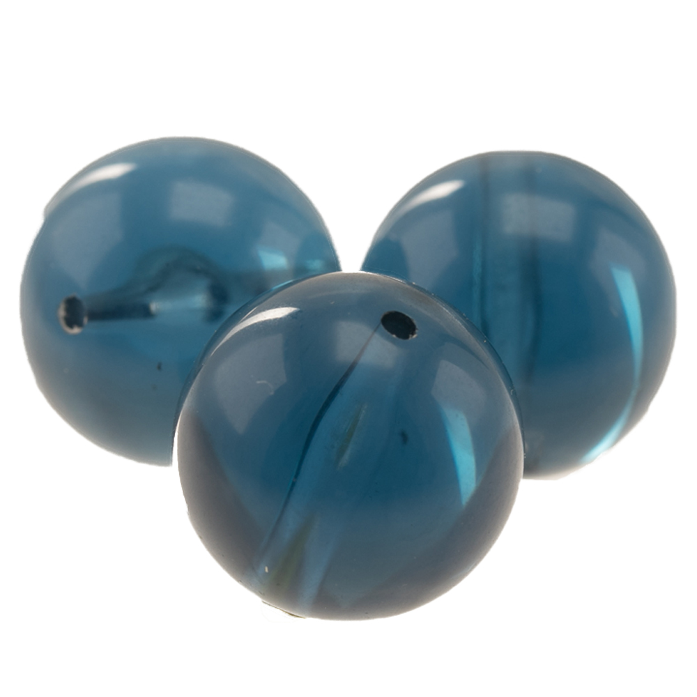 14mm Roundbead in gunmetal grey Translucent