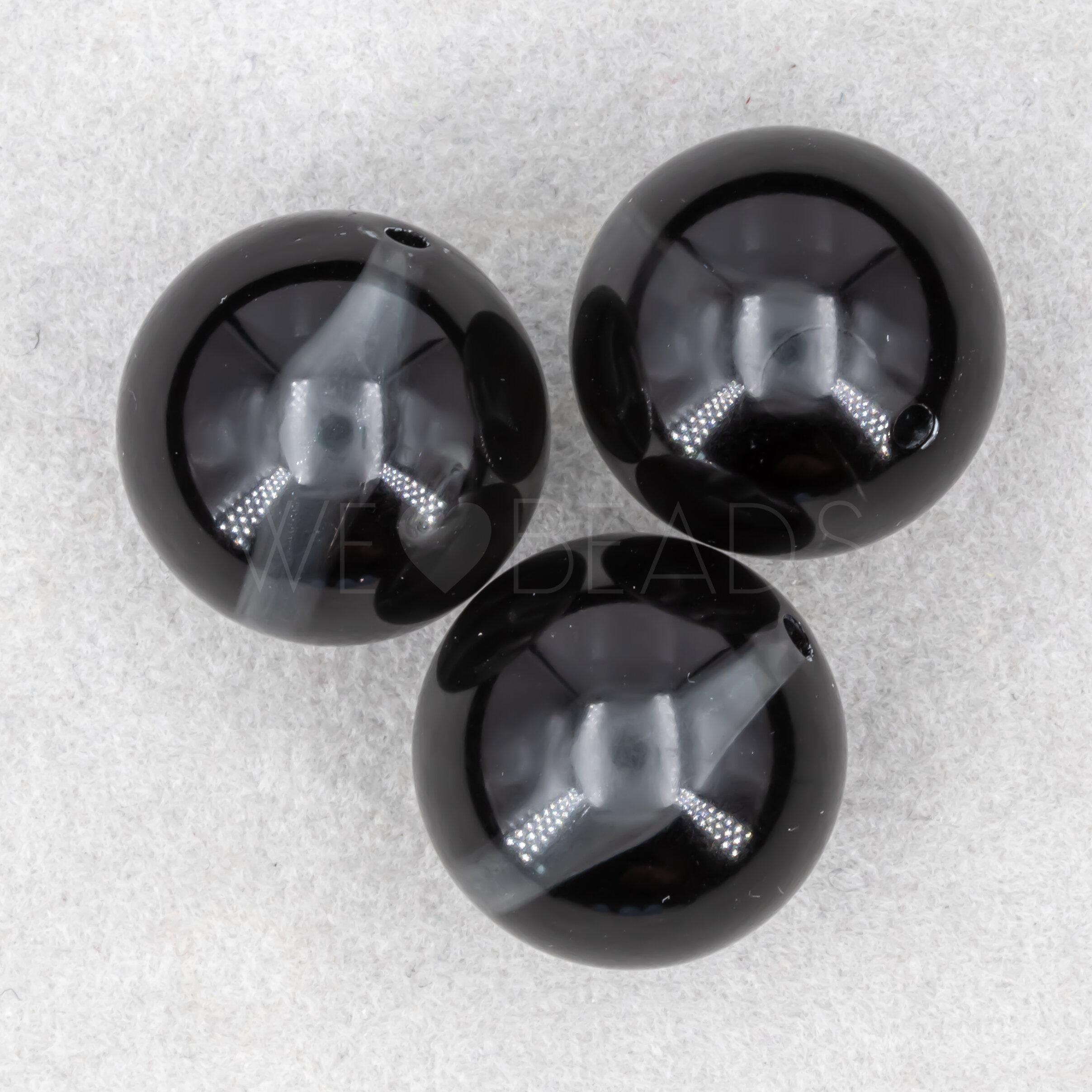 18mm Rundperle in  rauchgrau Transparent