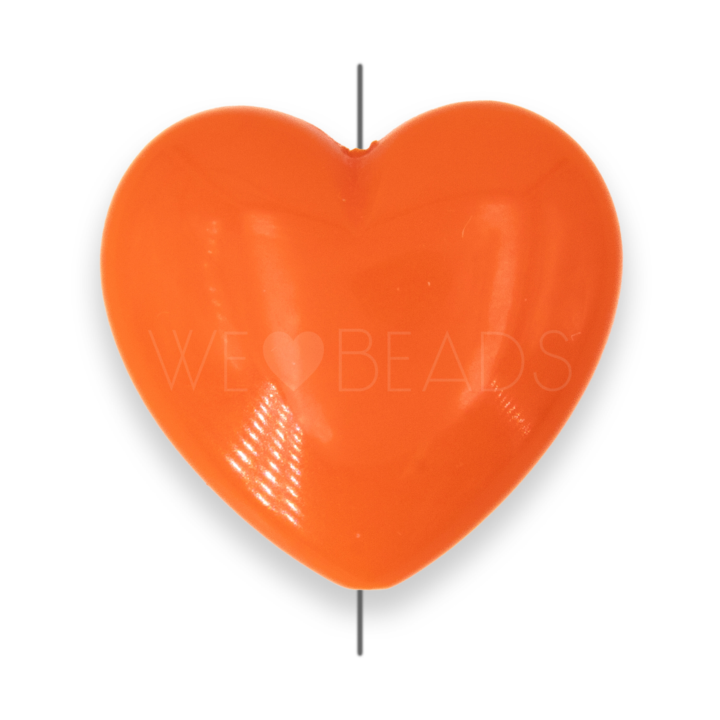 28mm Herz-Perle in Orange Satt