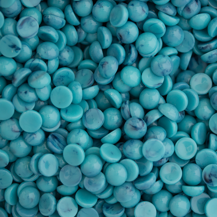 10mm Cabochon oval - türkis  Marmor
