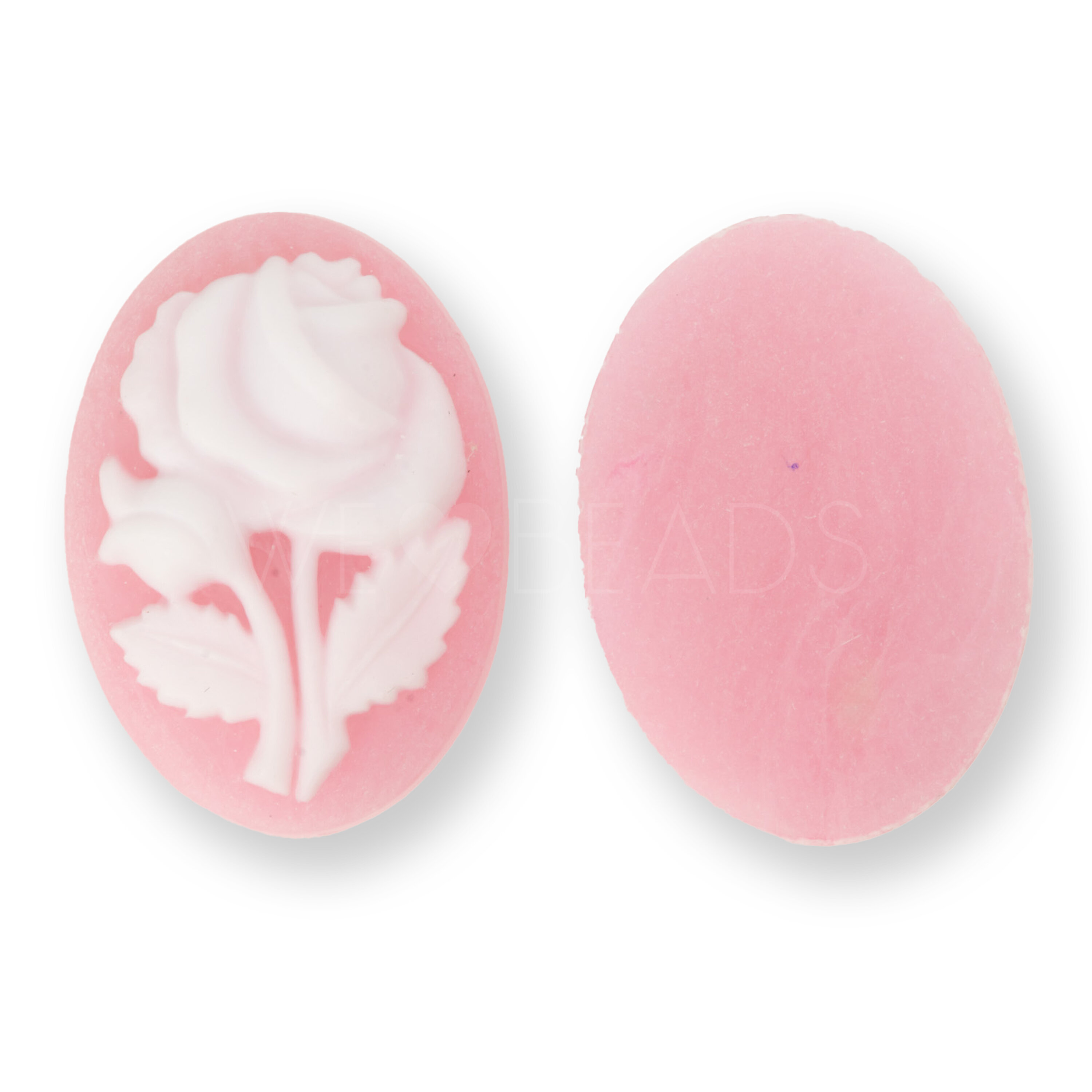 18x13 Kamee oval in Pink / Weiss