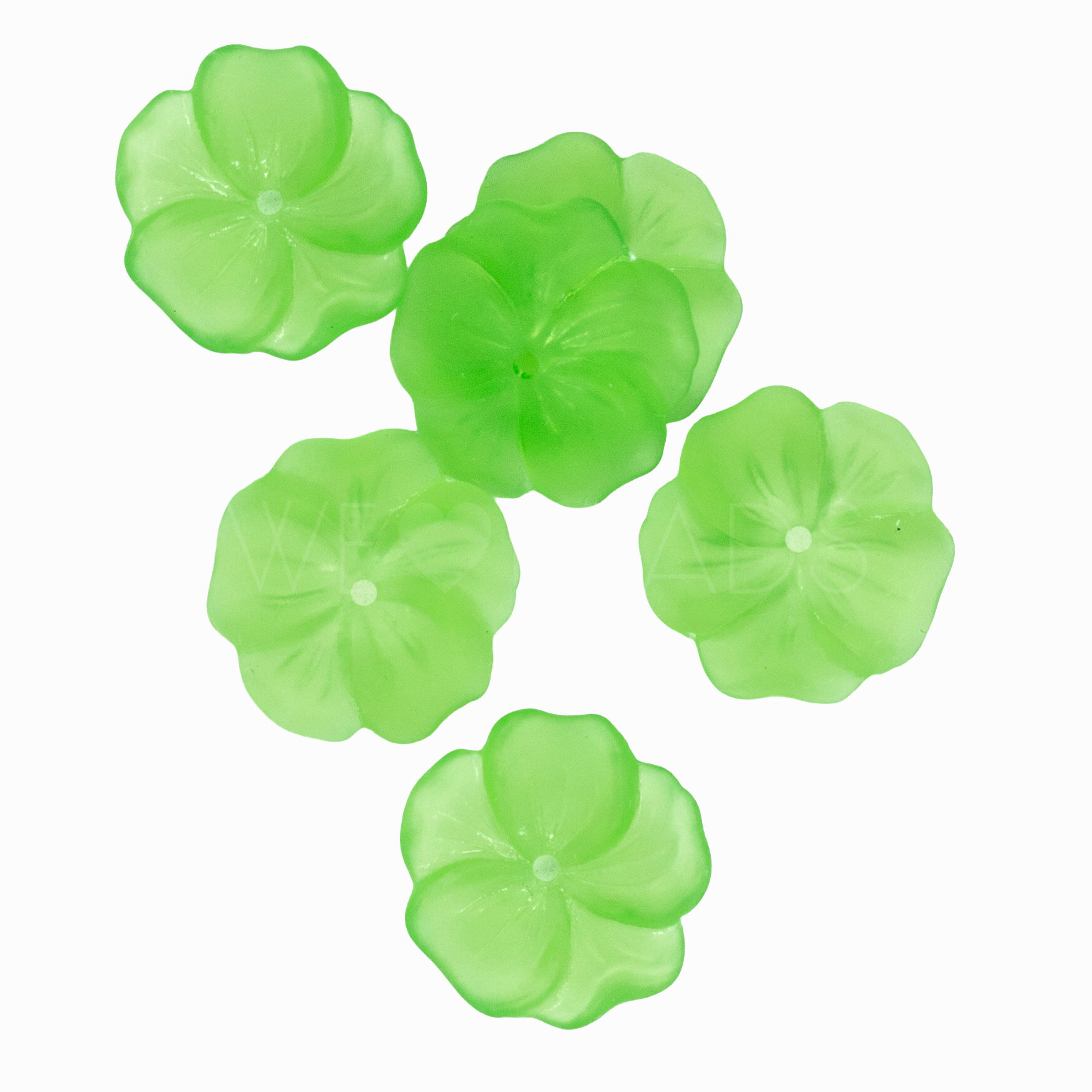14mm Flower Beads in greenery
