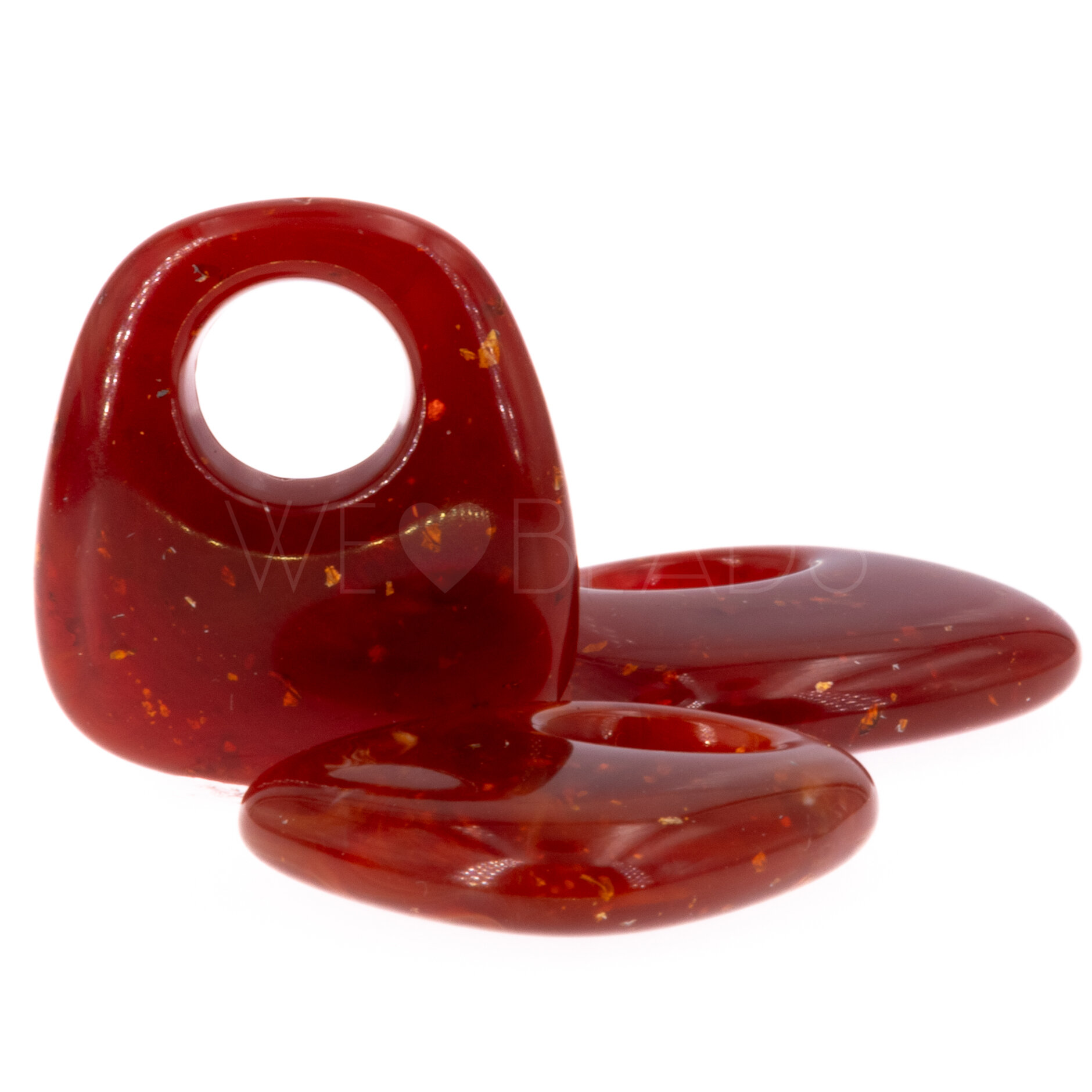 23x21 Anhänger Trapez in kupferbraun mit flitter