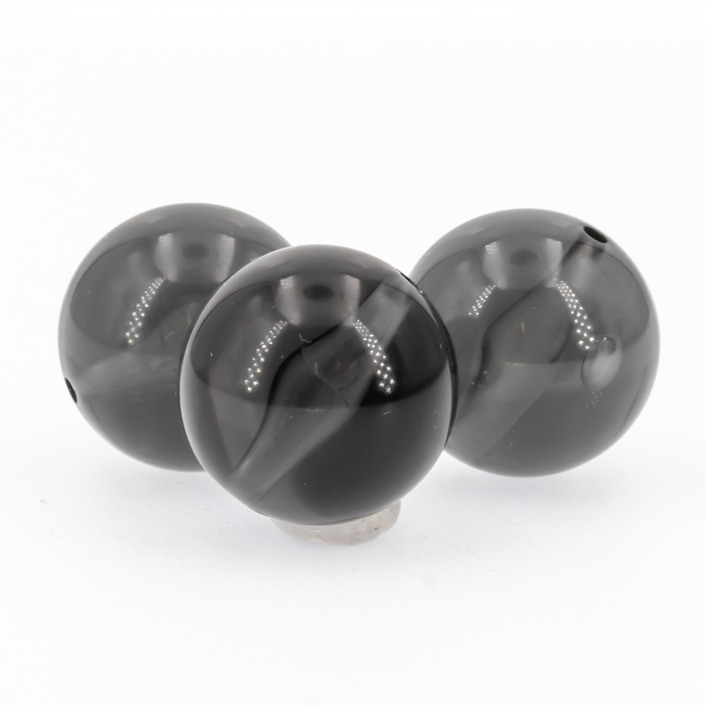 18mm Rundperle in  rauchgrau Transparent