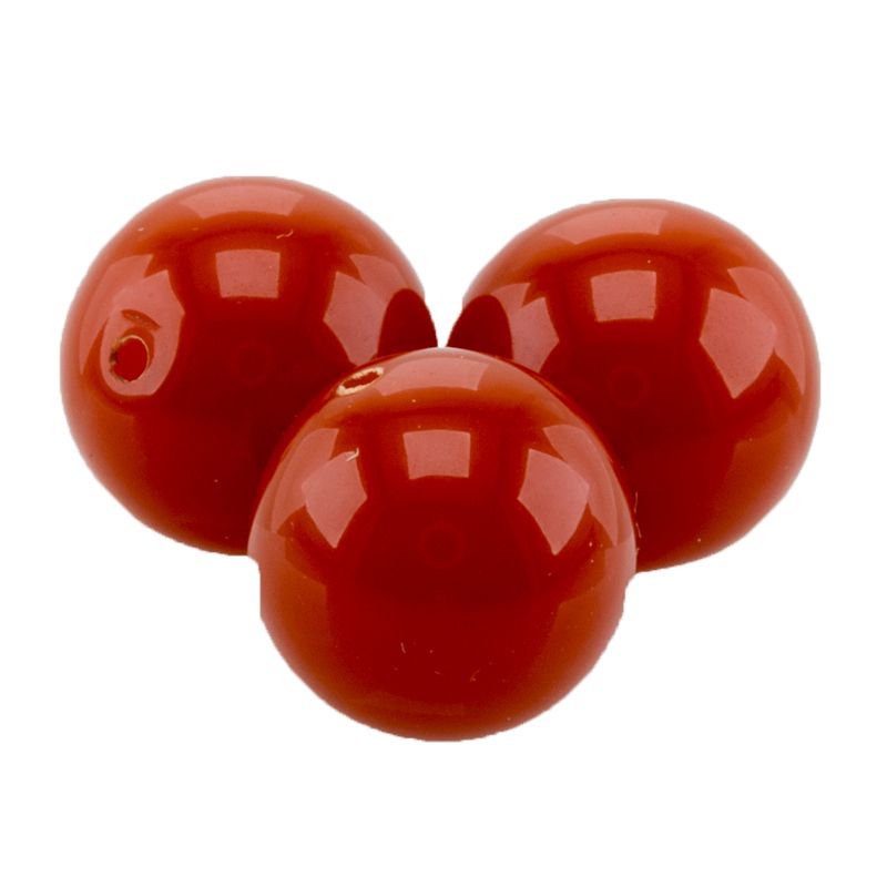 12mm Rundperle in  blutorange Satt