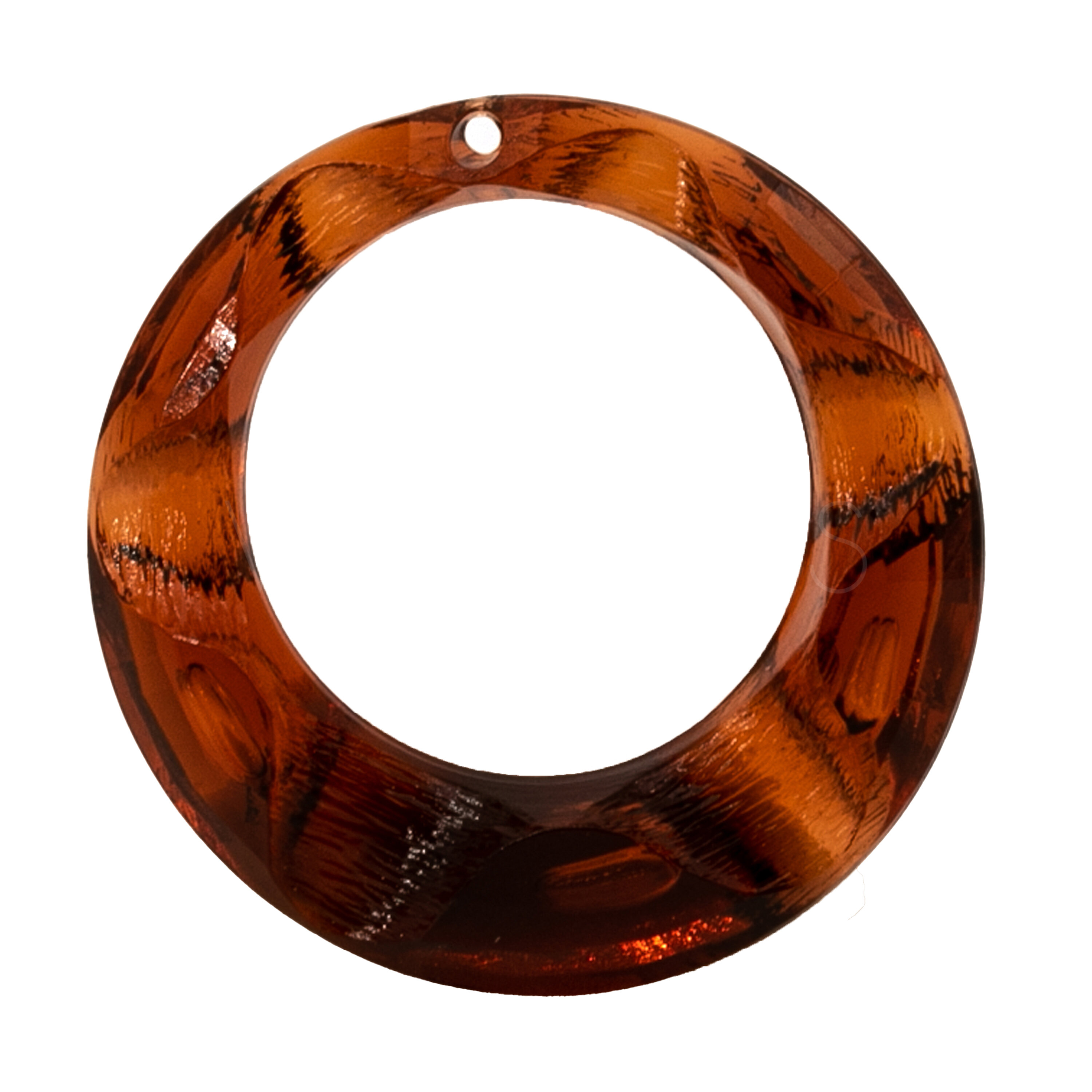 30mm Ring Anhänger in mahagonibraun