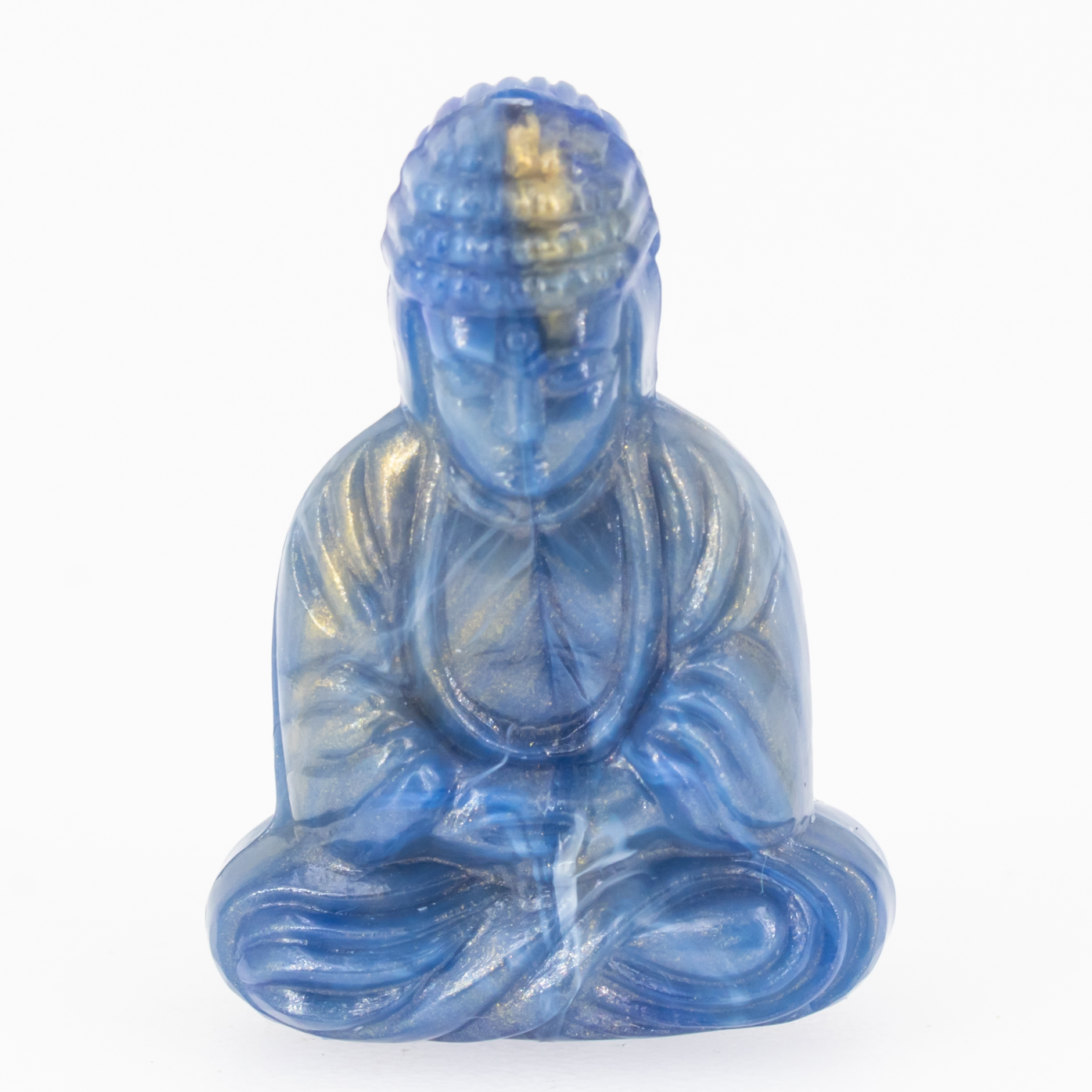 25x18 Buddha-Perle sitzend in Van Gogh blau Marmor