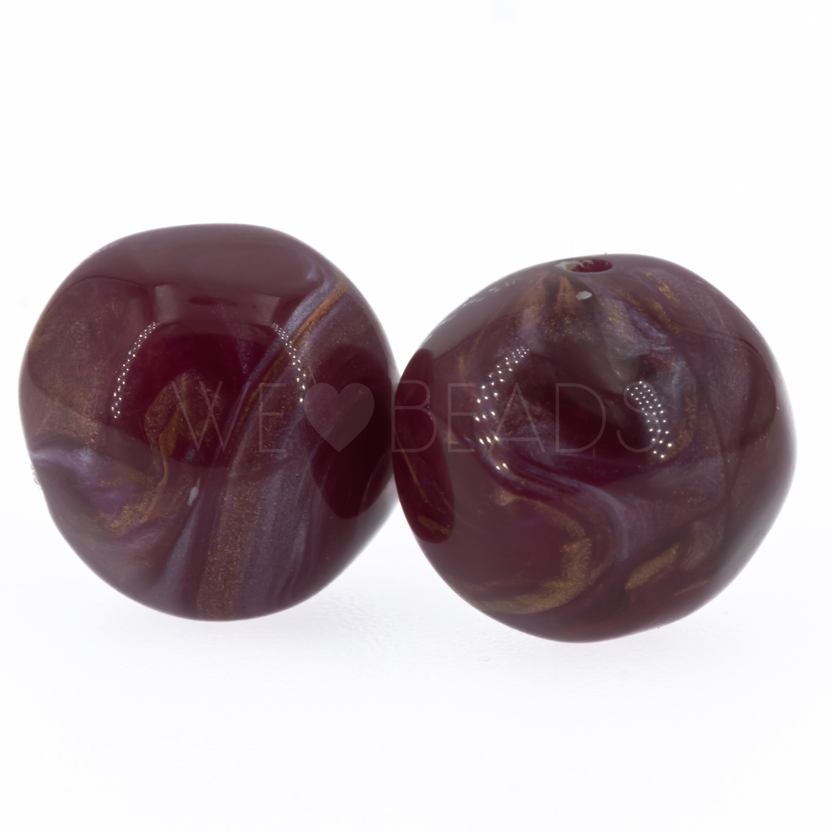 15mm baroque Beads-  purple-gold Marbled