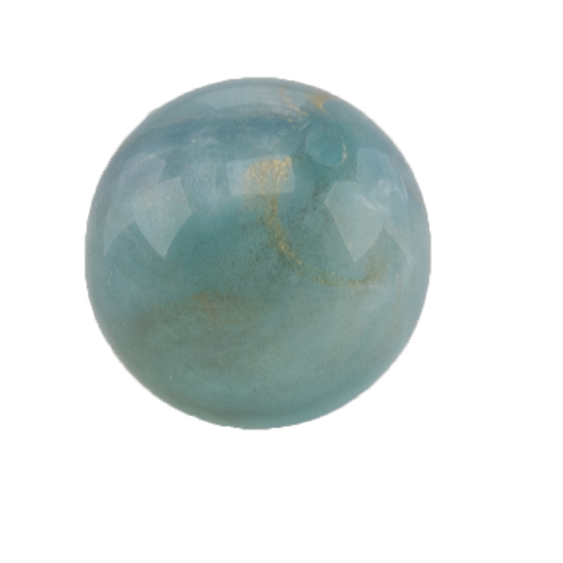 12mm Roundbead in cloudblue gold Marbled
