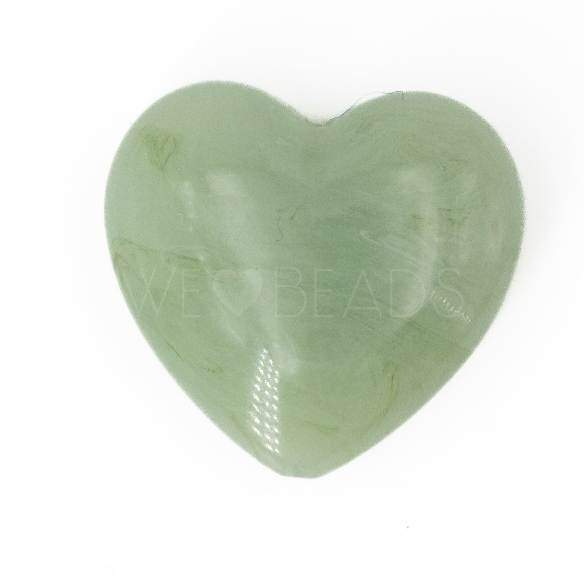 28mm Heart Beads- jade Marbled