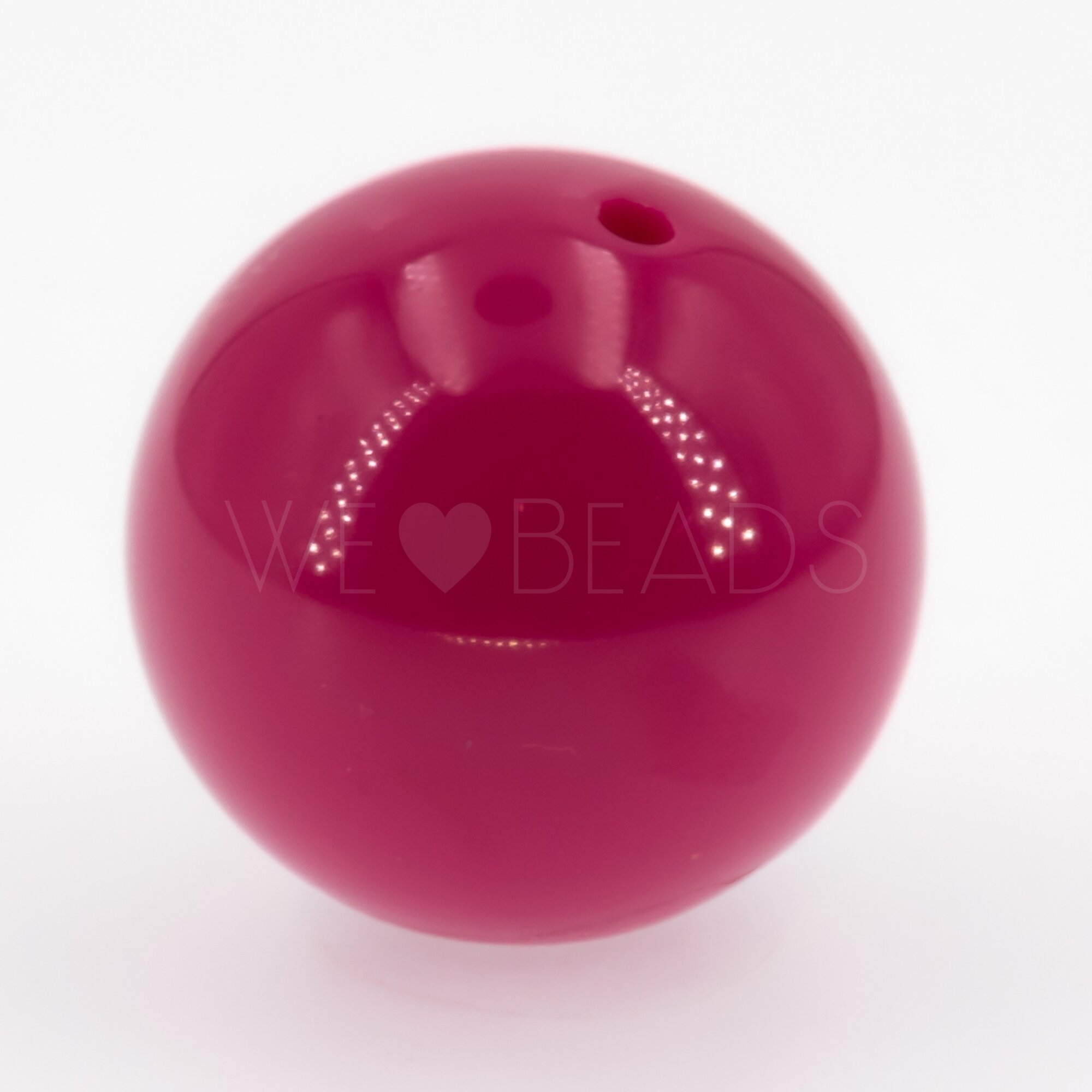 18mm Rundperle in  Fuchsia lila Satt