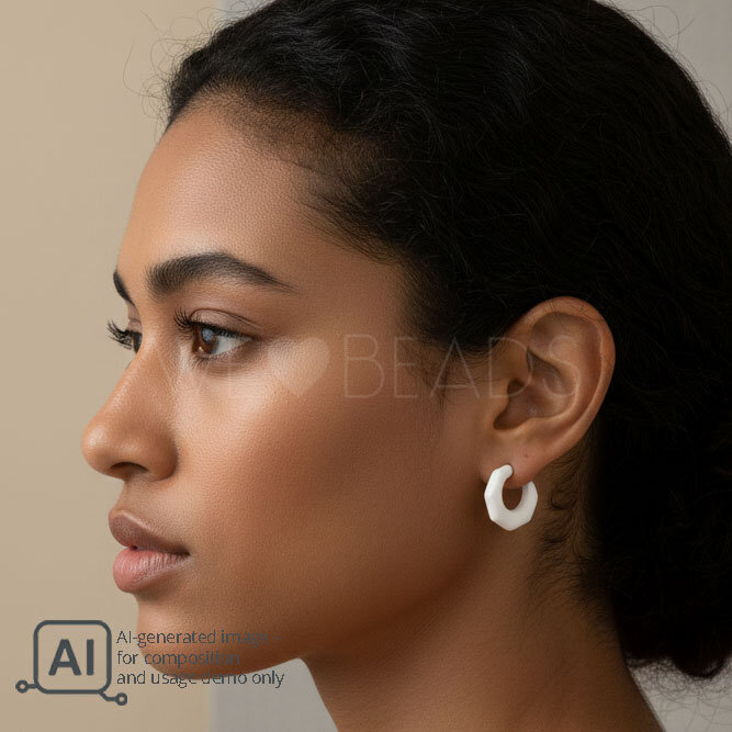 20mm Round Hoop in white