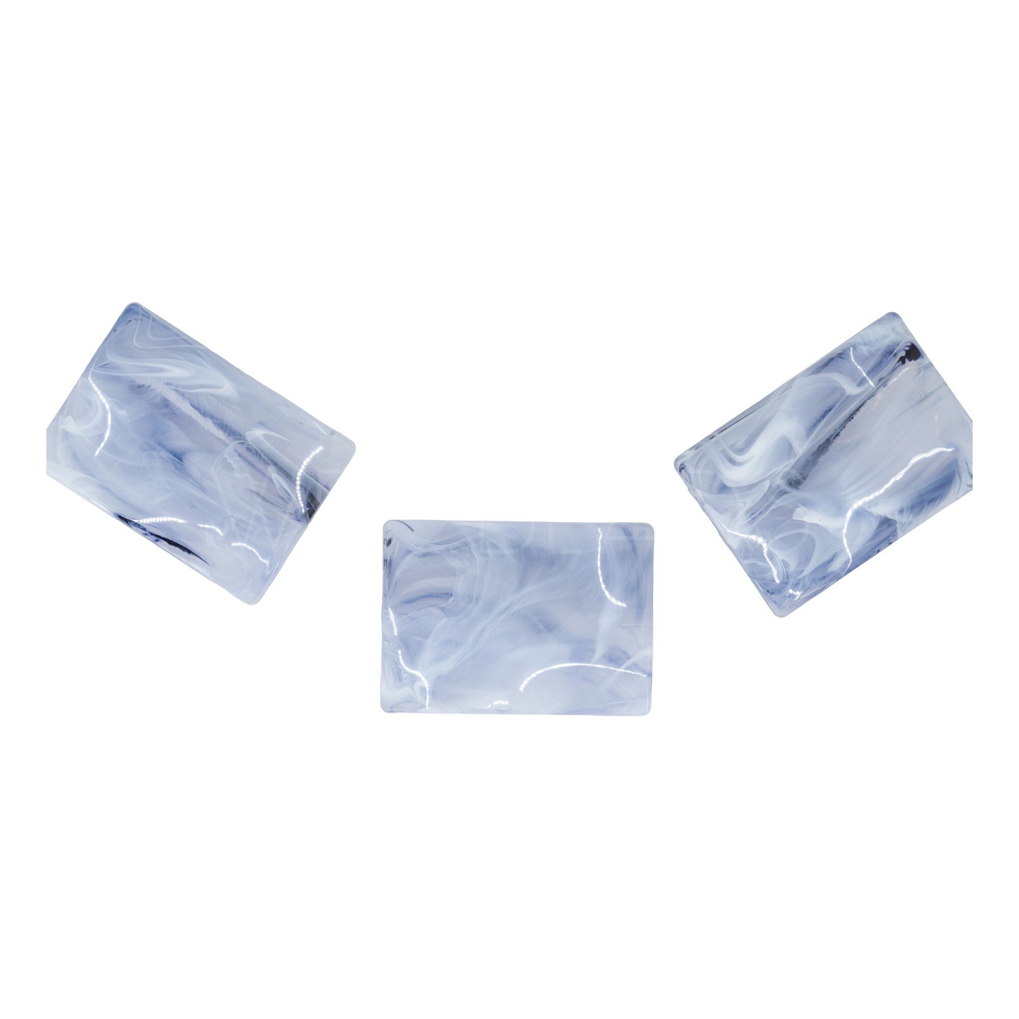 35x25 rectangular Beads in white transparent