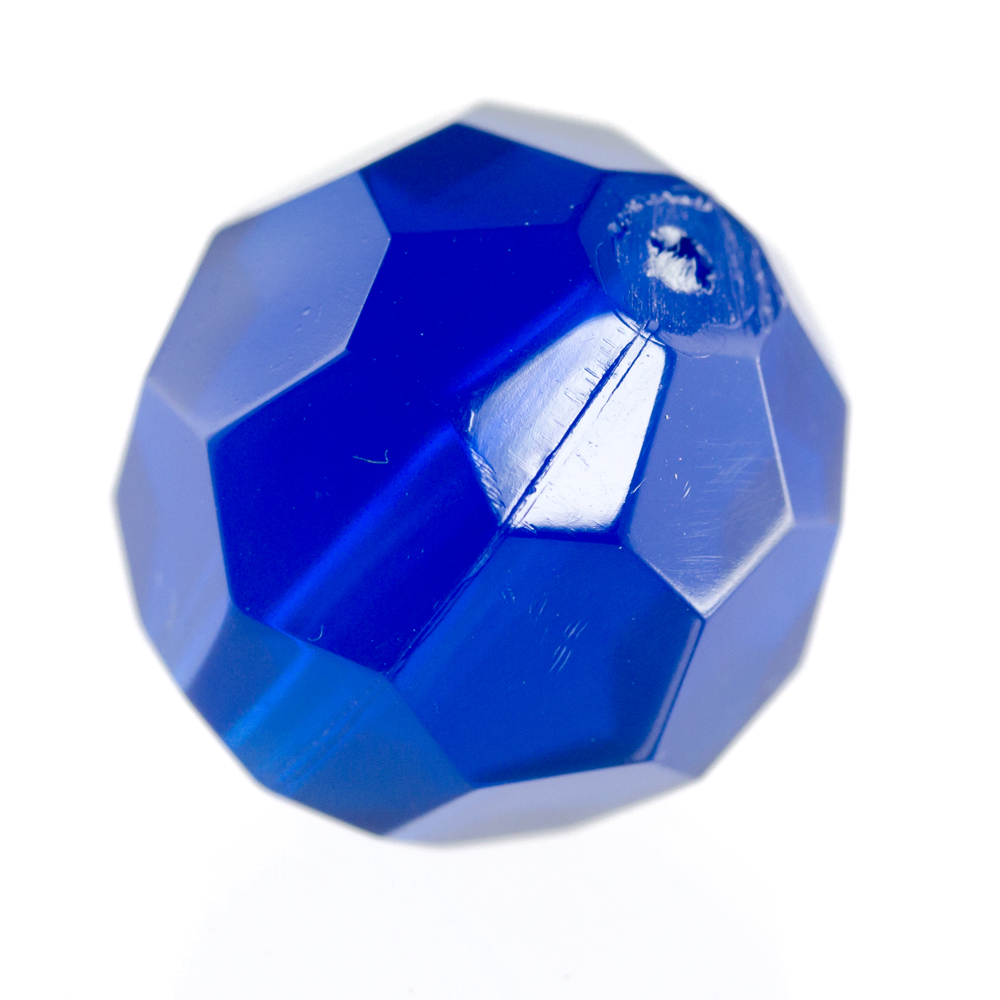 20mm  facettierte Rundperle in  enzianblau Opal