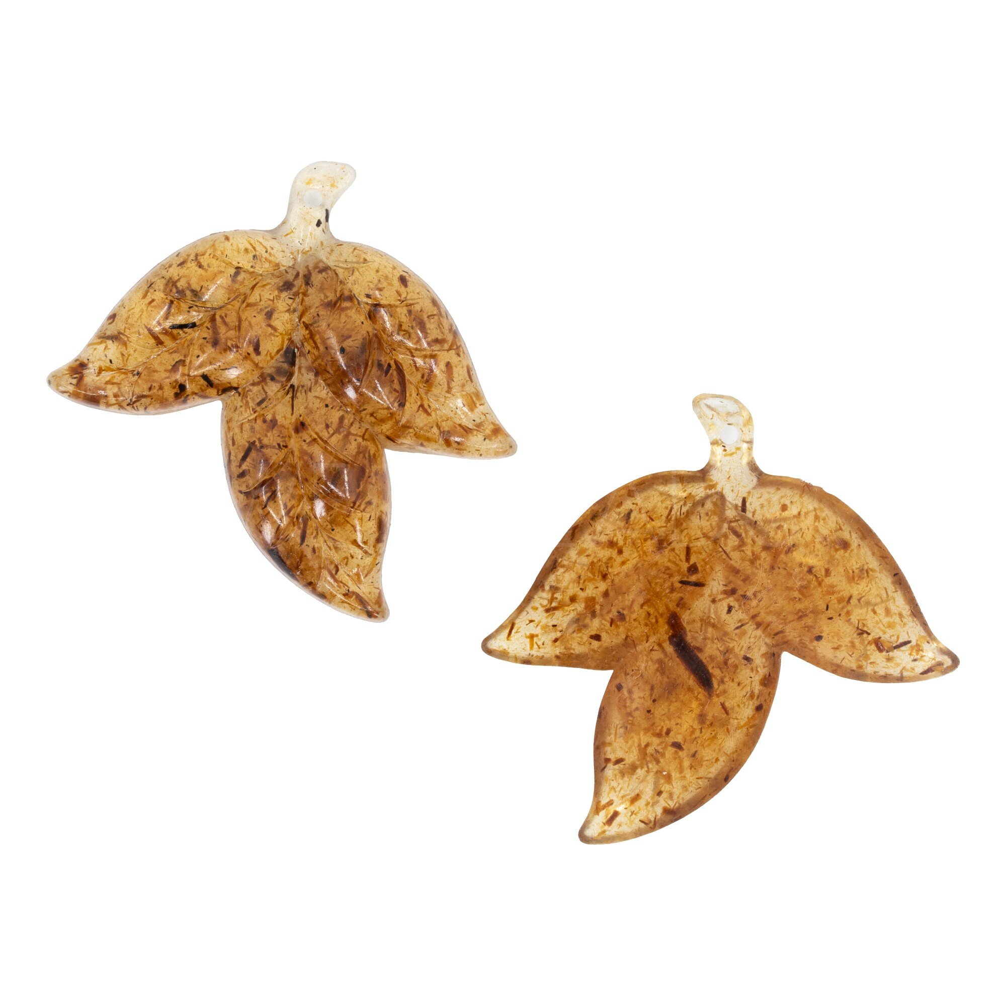 50mm Blatt Anhänger in braun flocken