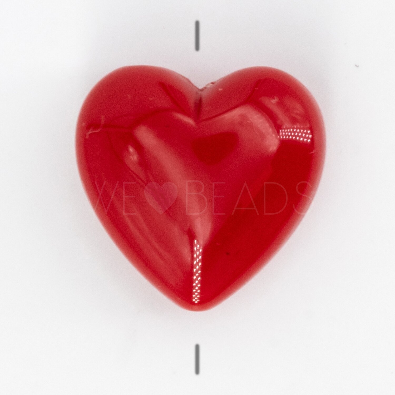 18mm Heart Beads in red
