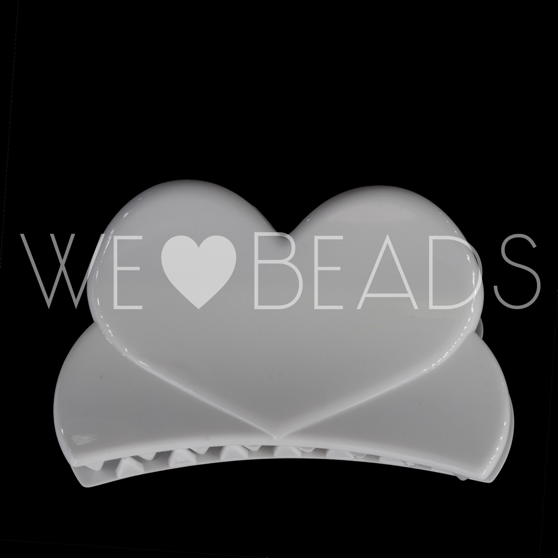 Herz Haarspange in weiss Large