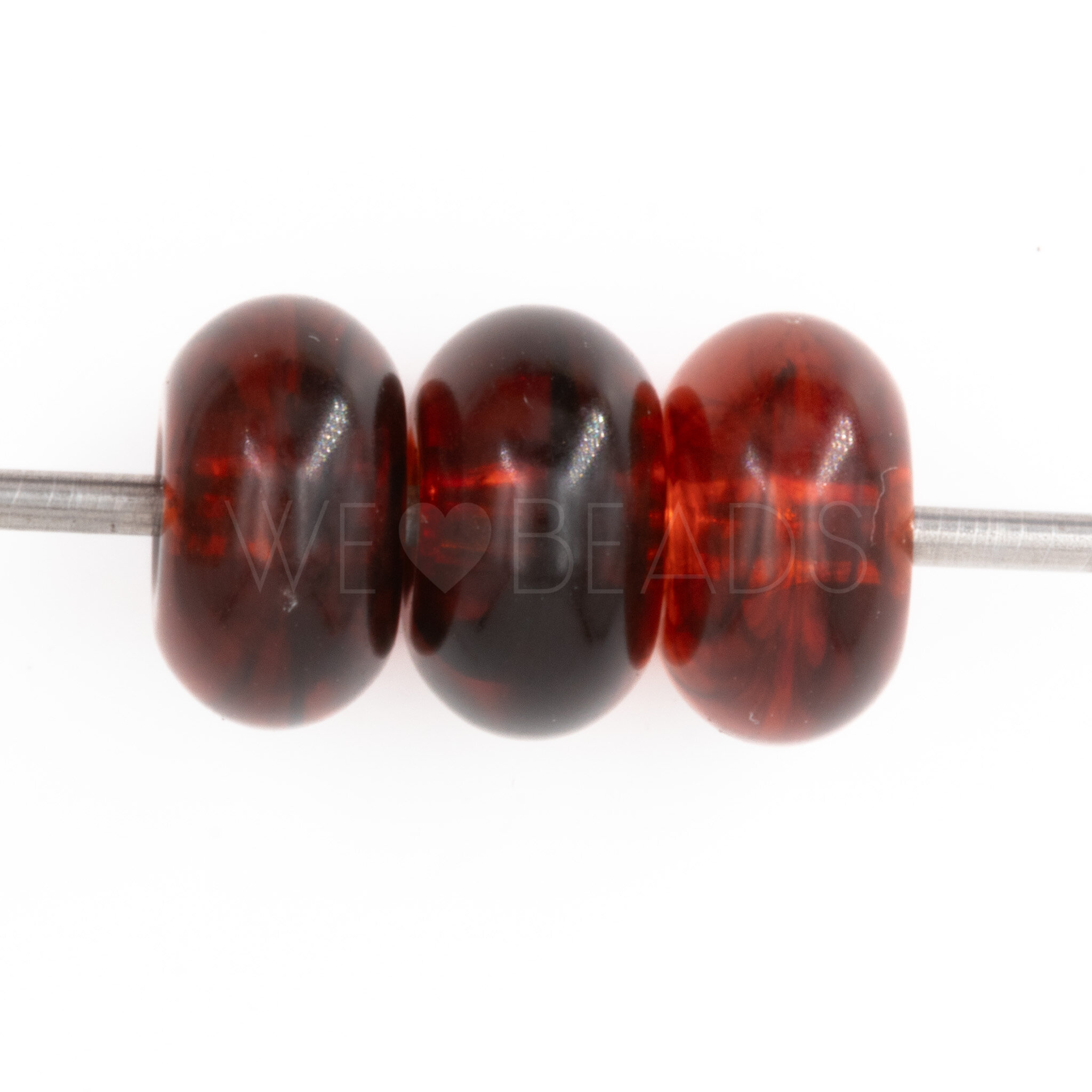 10mm Donut Beads in red tortoise