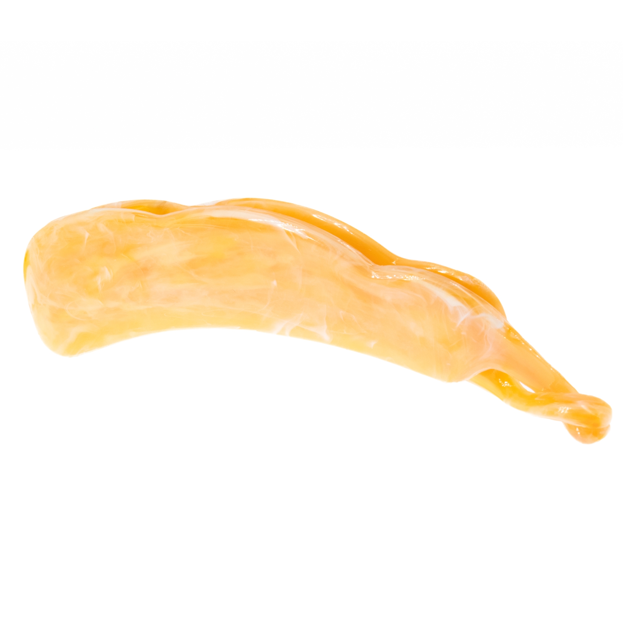 10cm Bananenspange in bernstein Marmor, Satt, medium