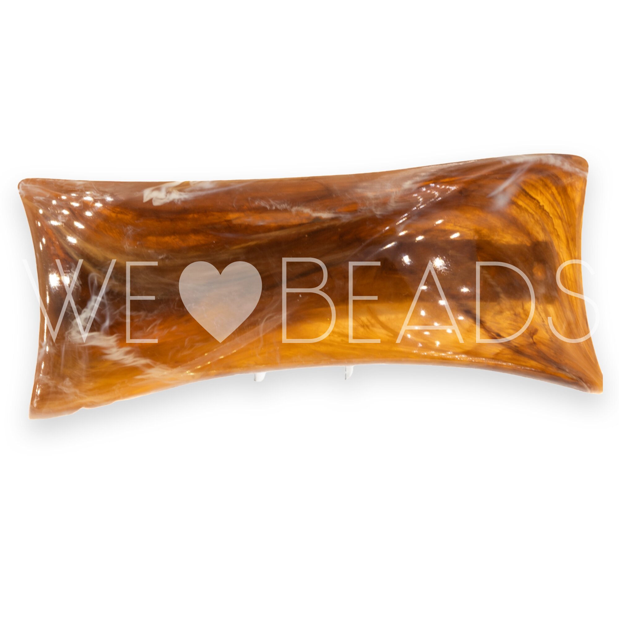 Patentspange Rechteck in horn Large