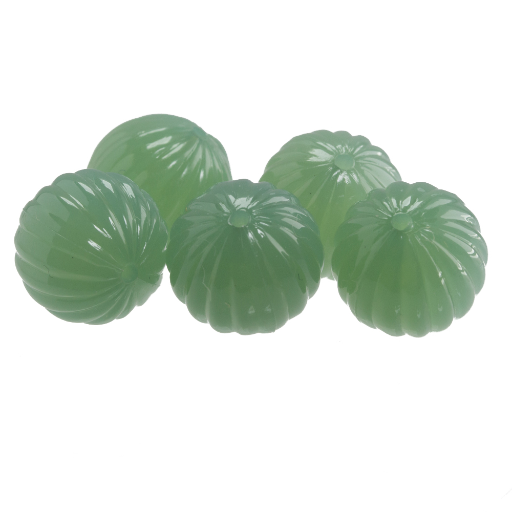 8mm gerillte Rund Perle in grün