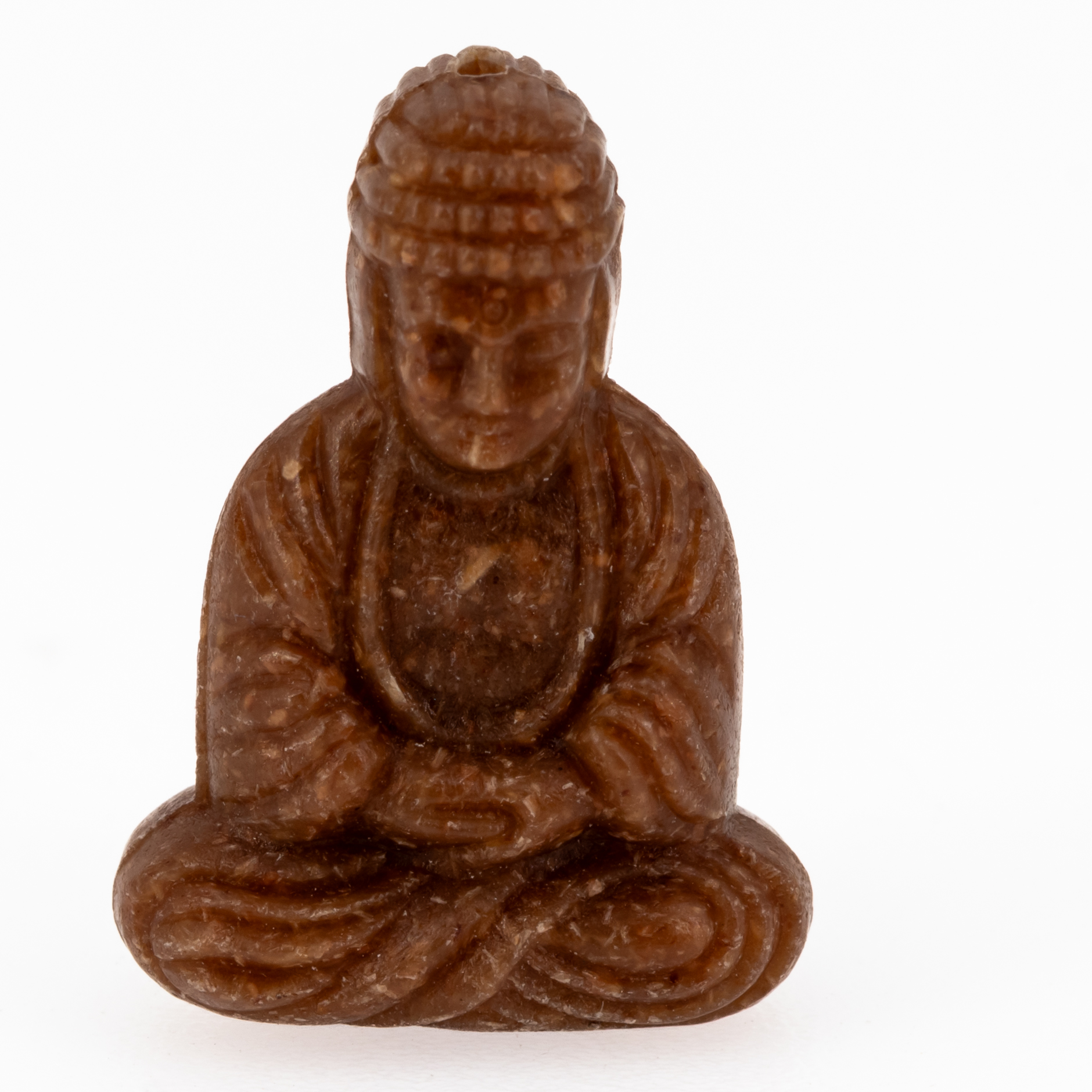 25x18 Buddha-Perle sitzend in Scinagro Braun Satt, Scinagro