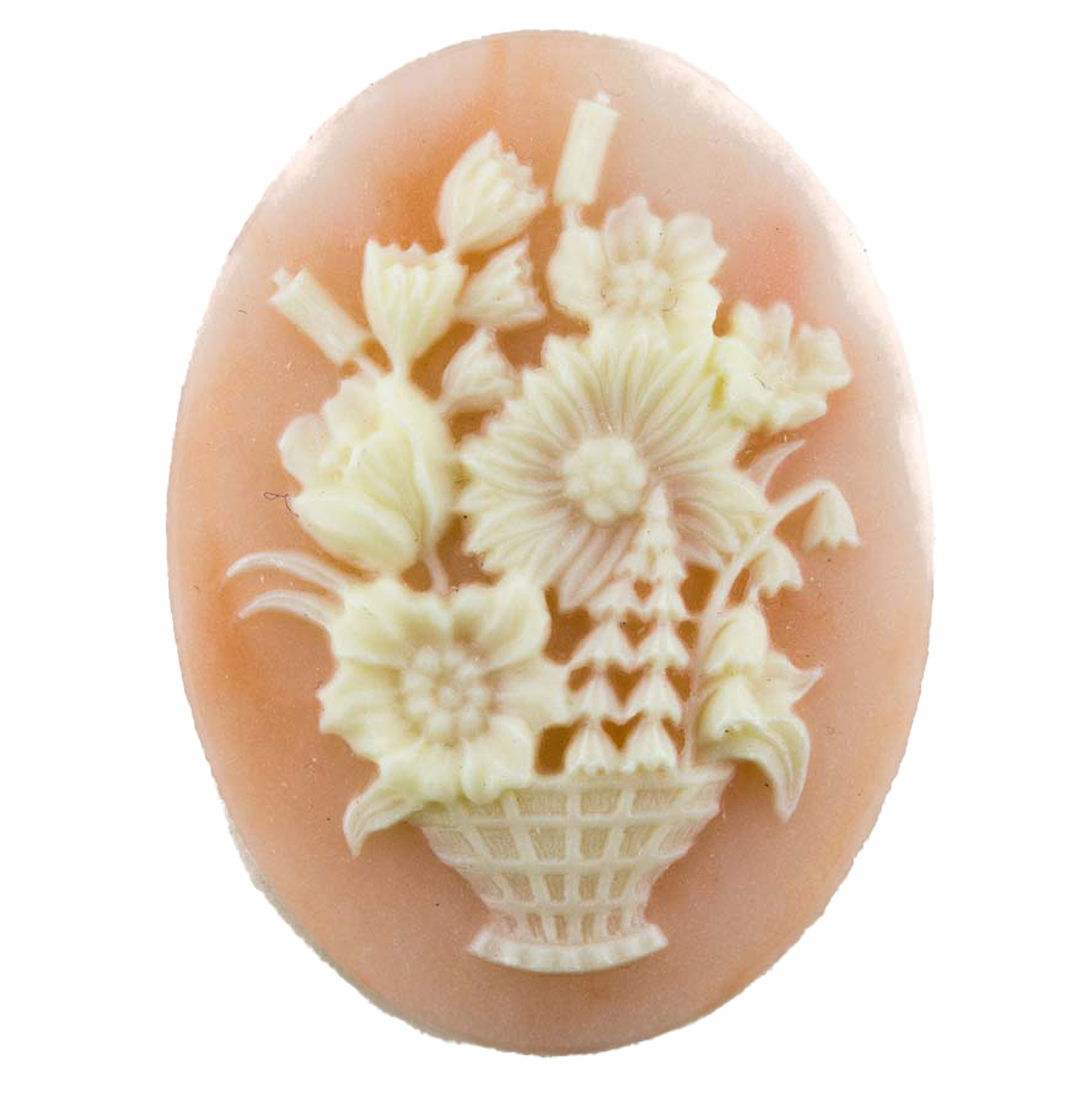 18x13 Kamee oval in Rosa / elfenbein