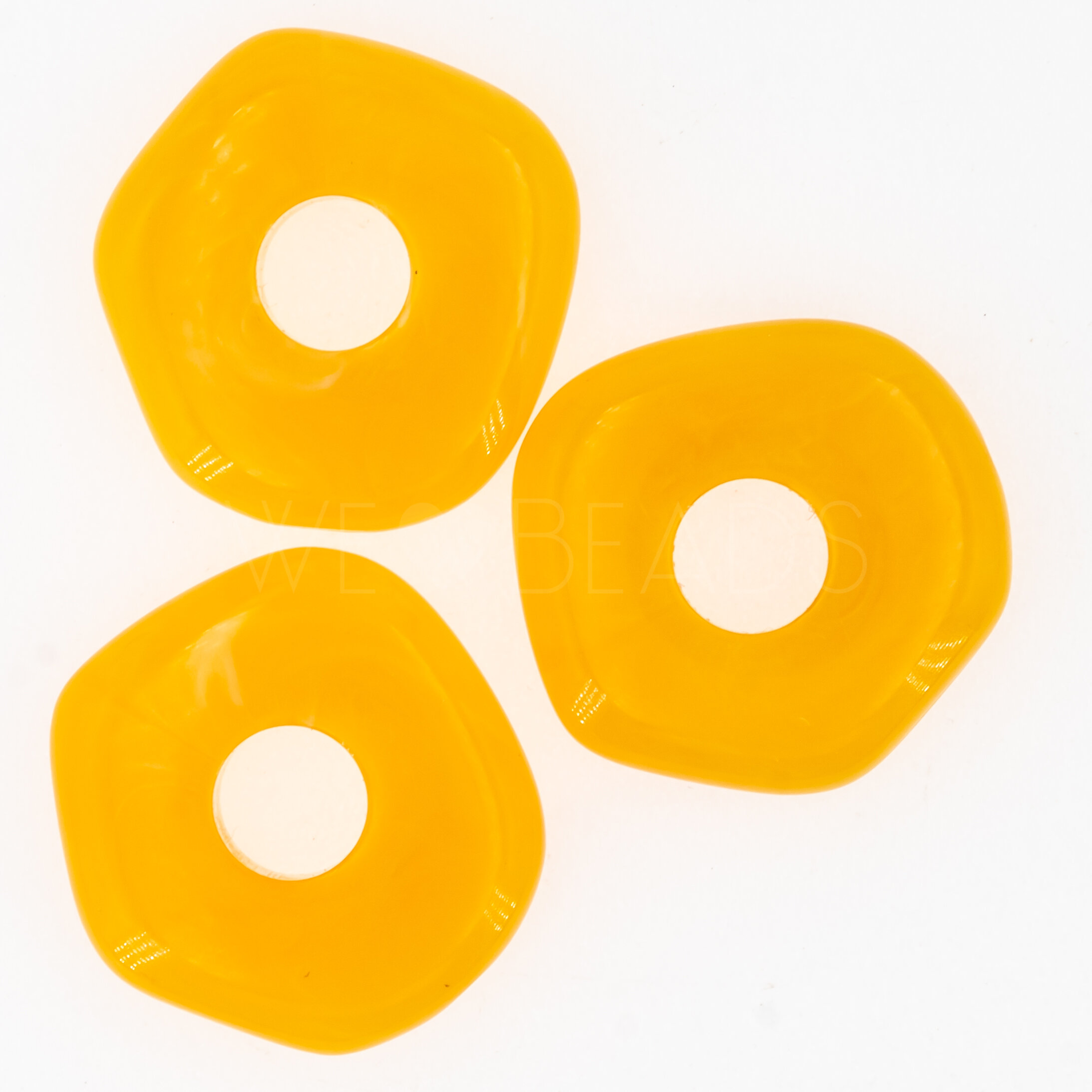 20mm Donut Beads in mango orange