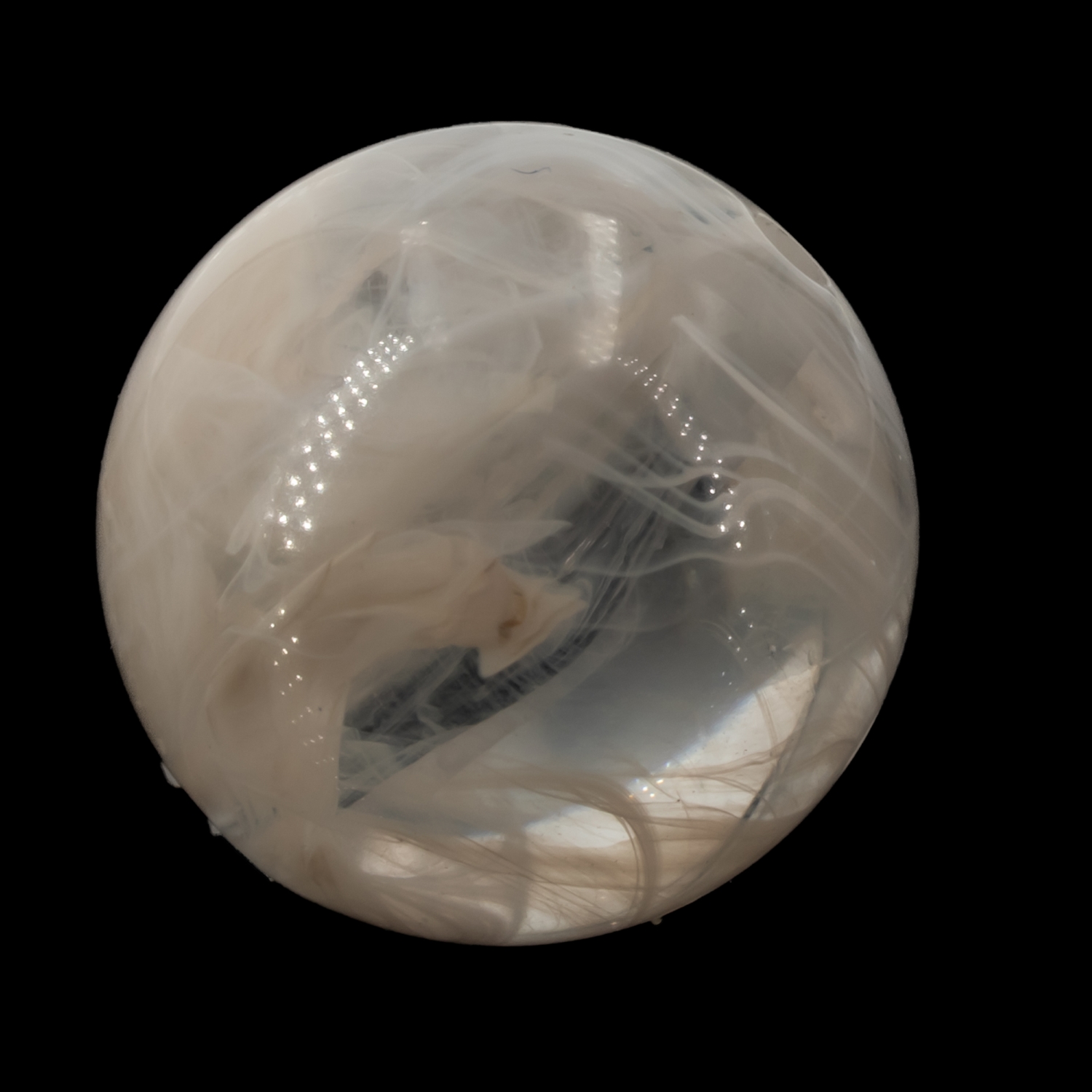 10mm Rundperle in  weiß Marmor