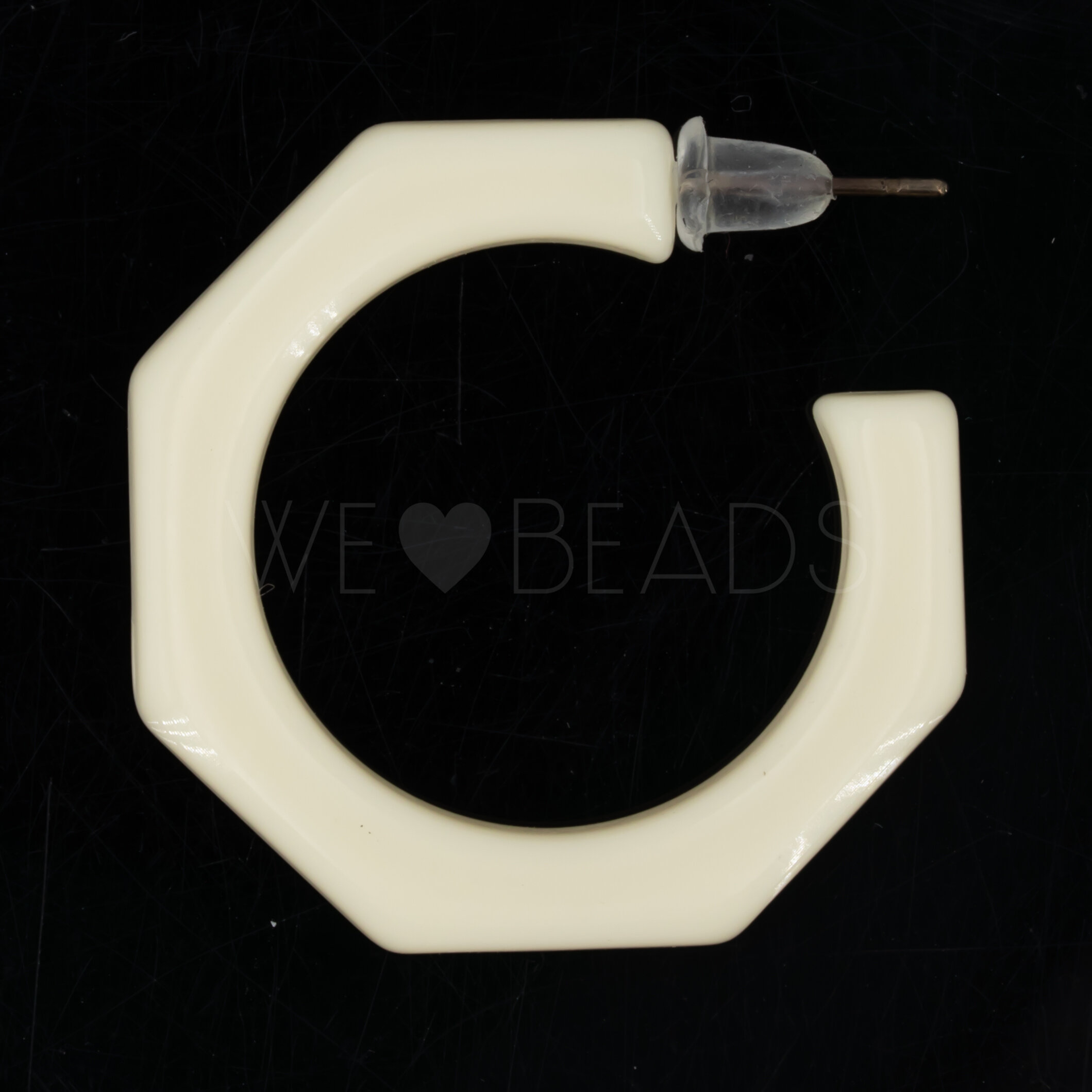 32mm Hexagon Hoop in ivory