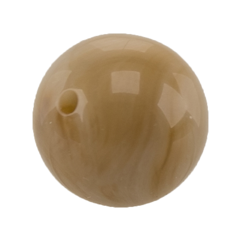 12mm Rundperle in  Rehbraun Marmor
